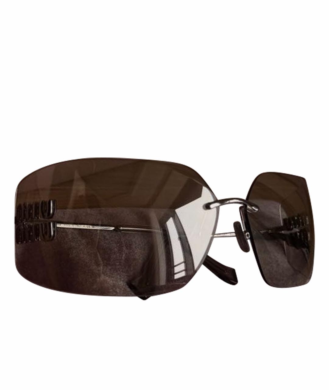 MIU MIU Бежевые металлические солнцезащитные очки, фото 1