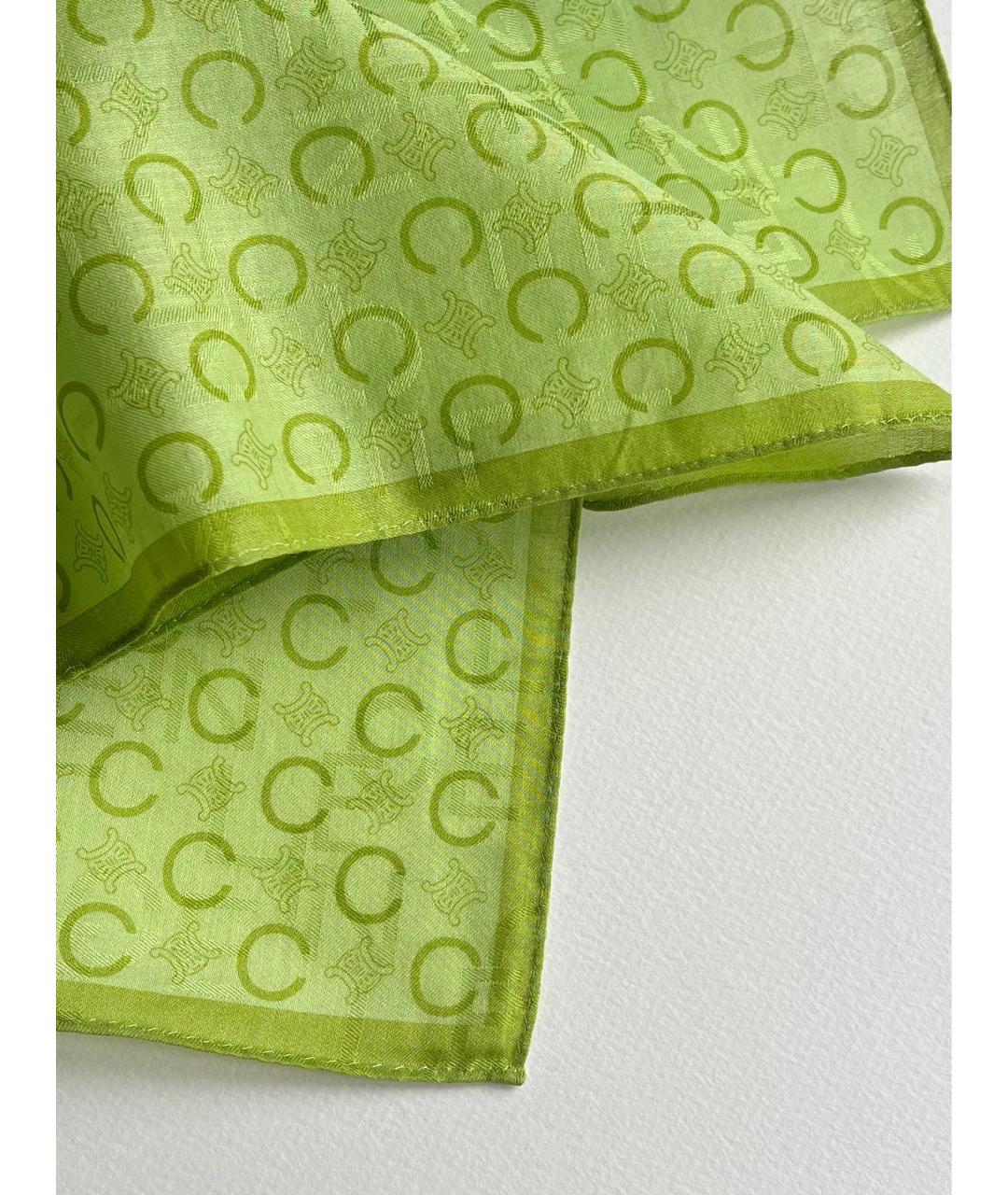 CELINE Зеленый хлопковый платок, фото 4