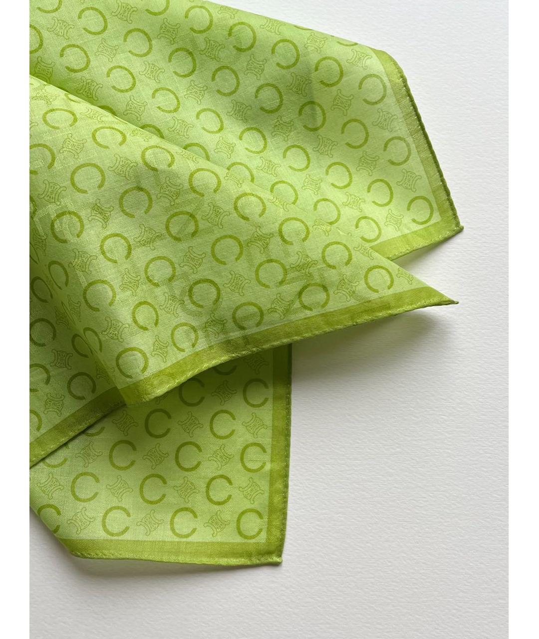 CELINE Зеленый хлопковый платок, фото 3