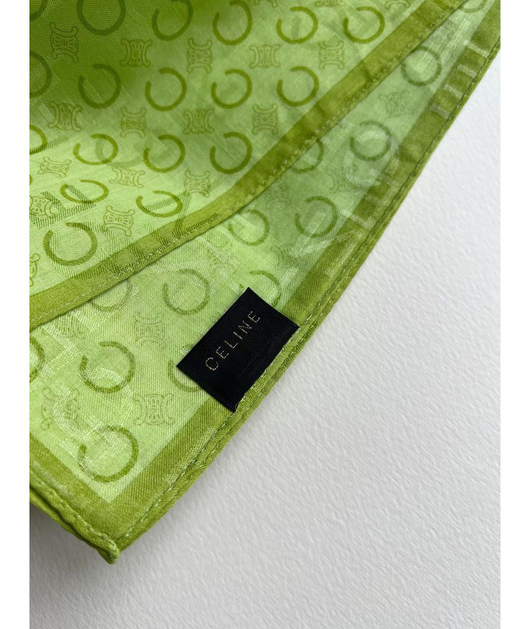 CELINE Зеленый хлопковый платок, фото 2