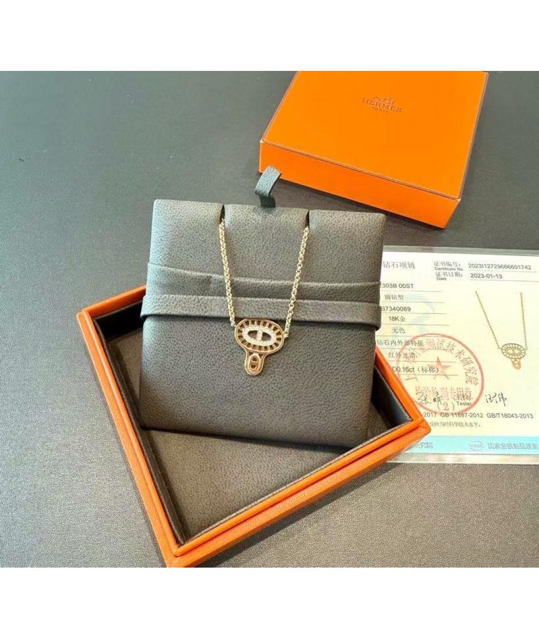 HERMES Золотое колье, фото 2