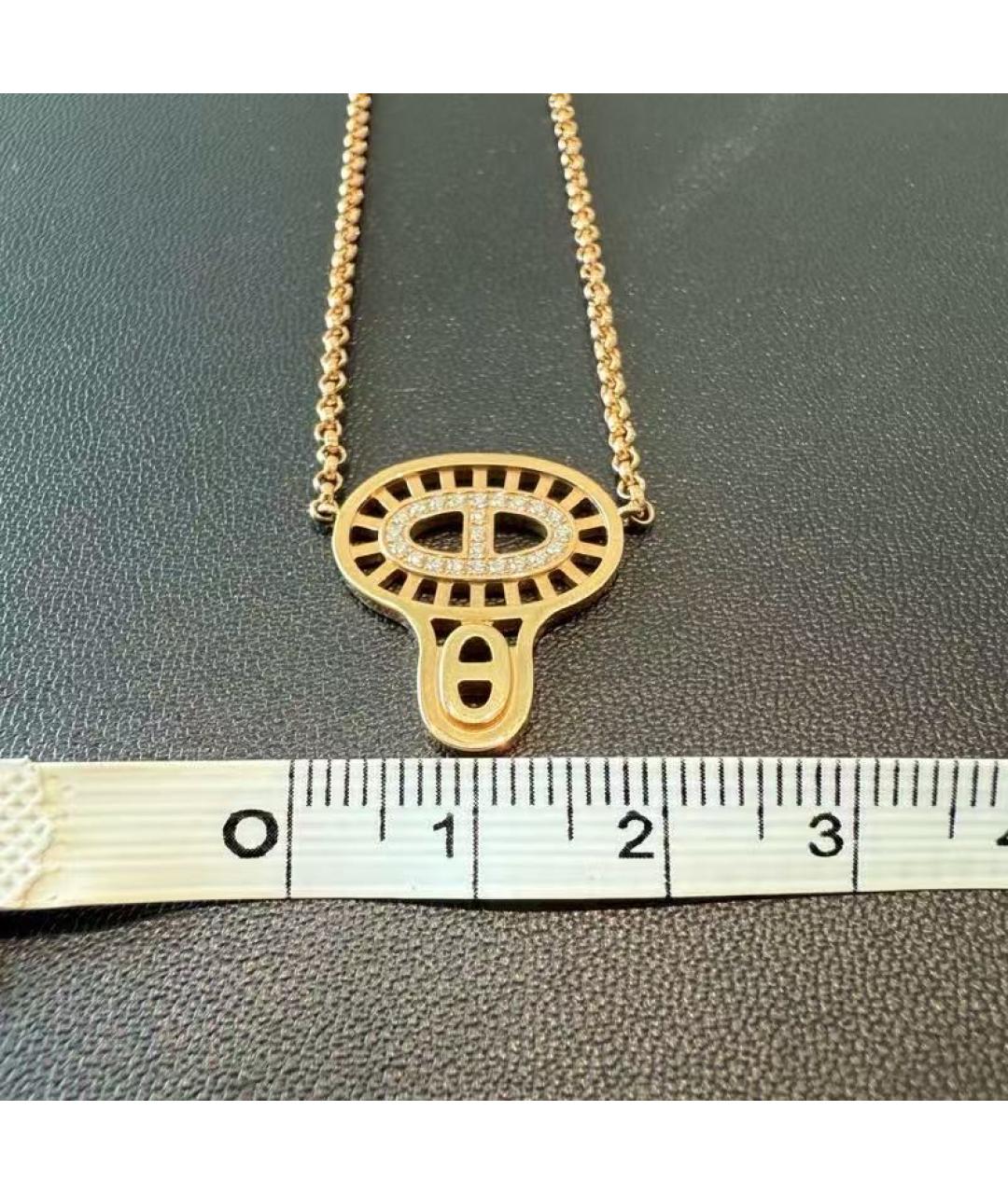 HERMES Золотое колье, фото 3