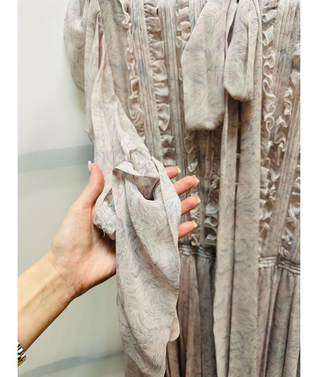 NO/FAITH STUDIOS Фиолетовое шелковое повседневное платье, фото 7