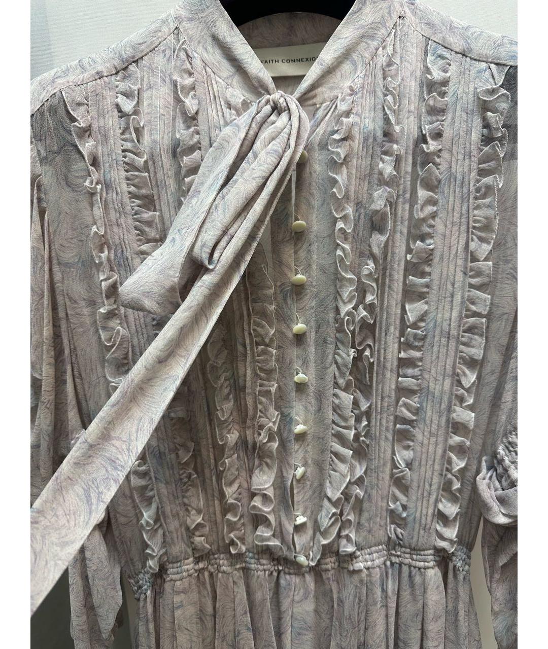 NO/FAITH STUDIOS Фиолетовое шелковое повседневное платье, фото 3