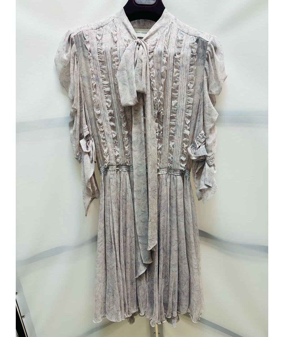 NO/FAITH STUDIOS Фиолетовое шелковое повседневное платье, фото 8