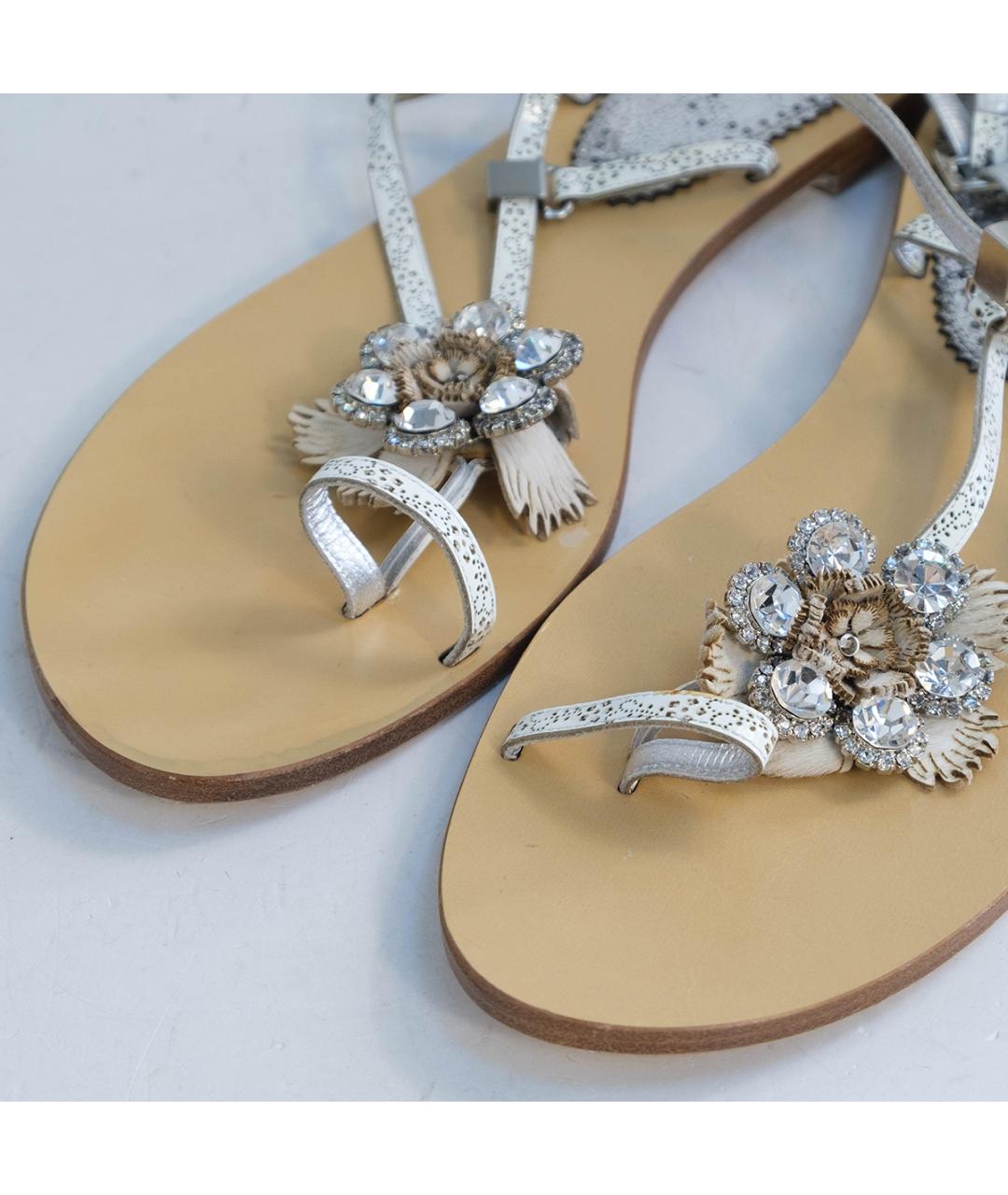 ERMANNO SCERVINO Белые кожаные сандалии, фото 3