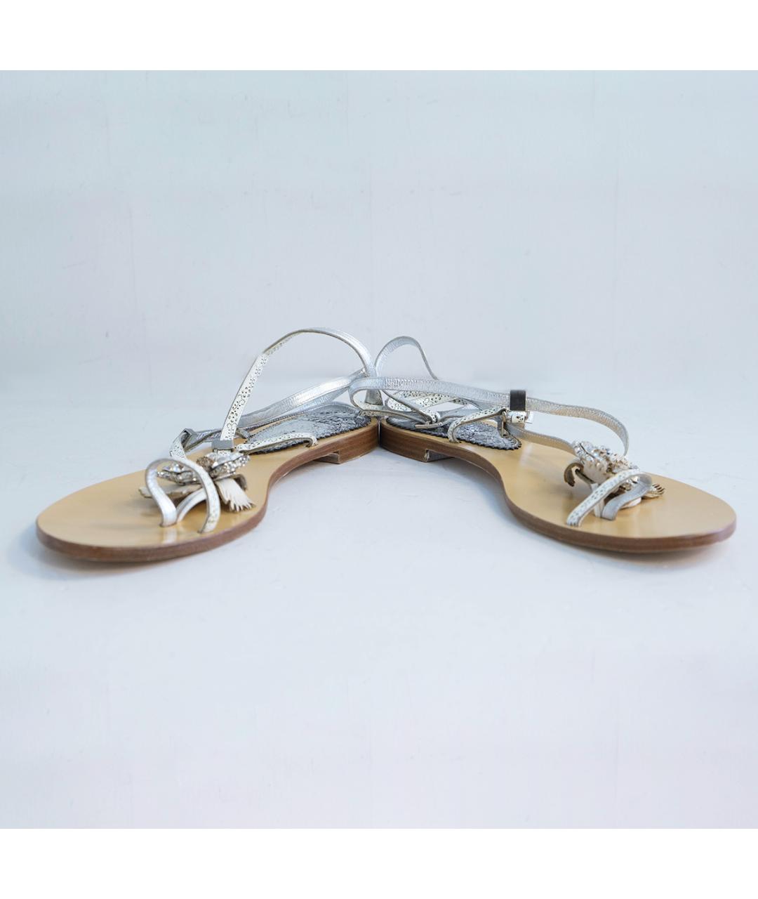 ERMANNO SCERVINO Белые кожаные сандалии, фото 4