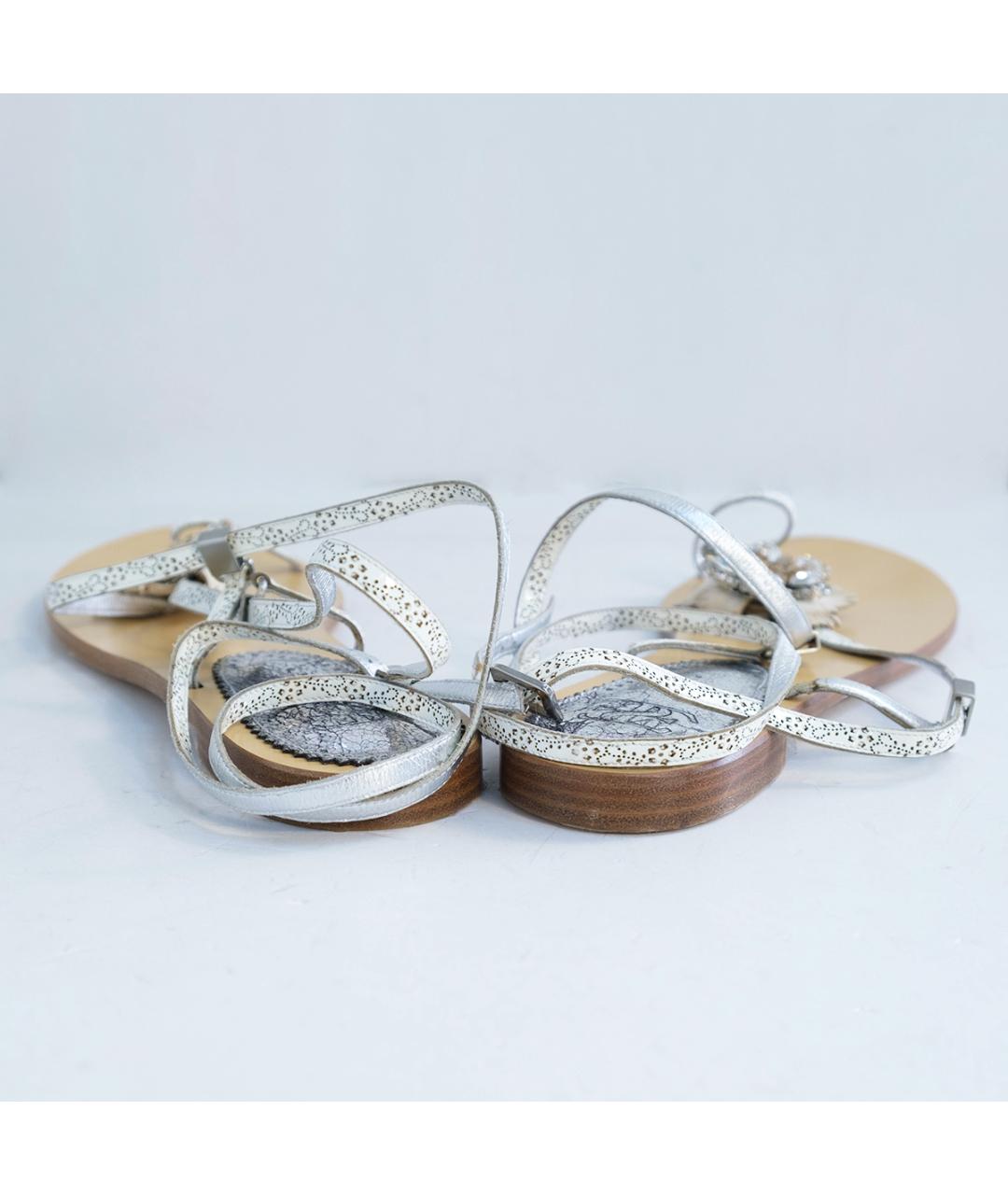 ERMANNO SCERVINO Белые кожаные сандалии, фото 5