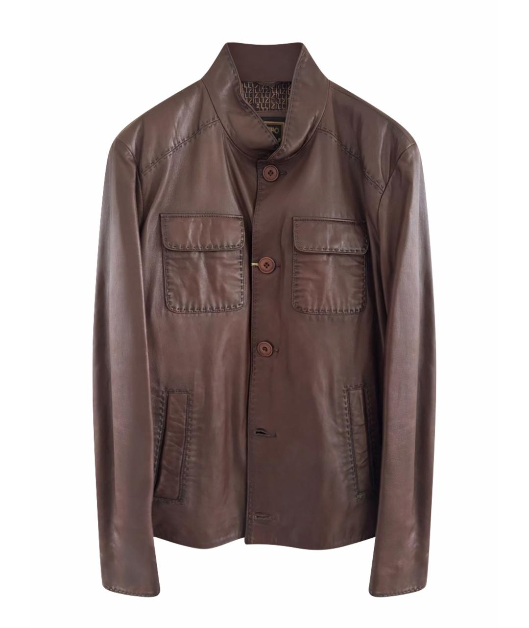 ZILLI Коричневая кожаная куртка, фото 1