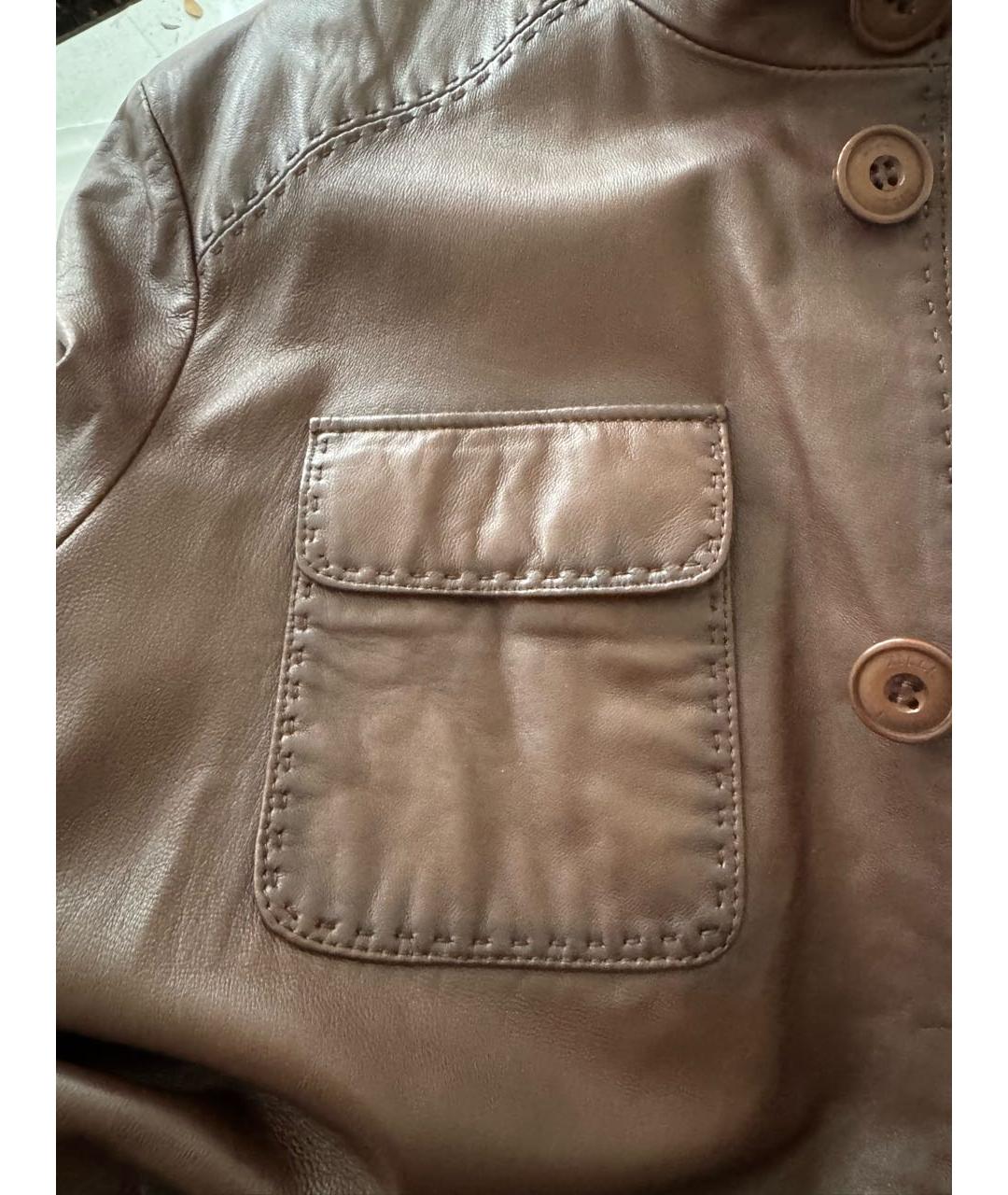 ZILLI Коричневая кожаная куртка, фото 6