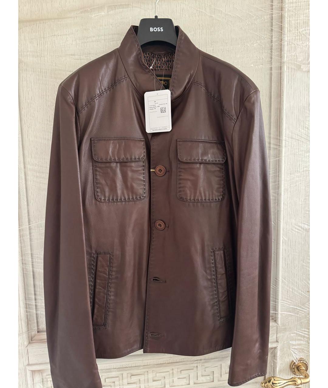 ZILLI Коричневая кожаная куртка, фото 7