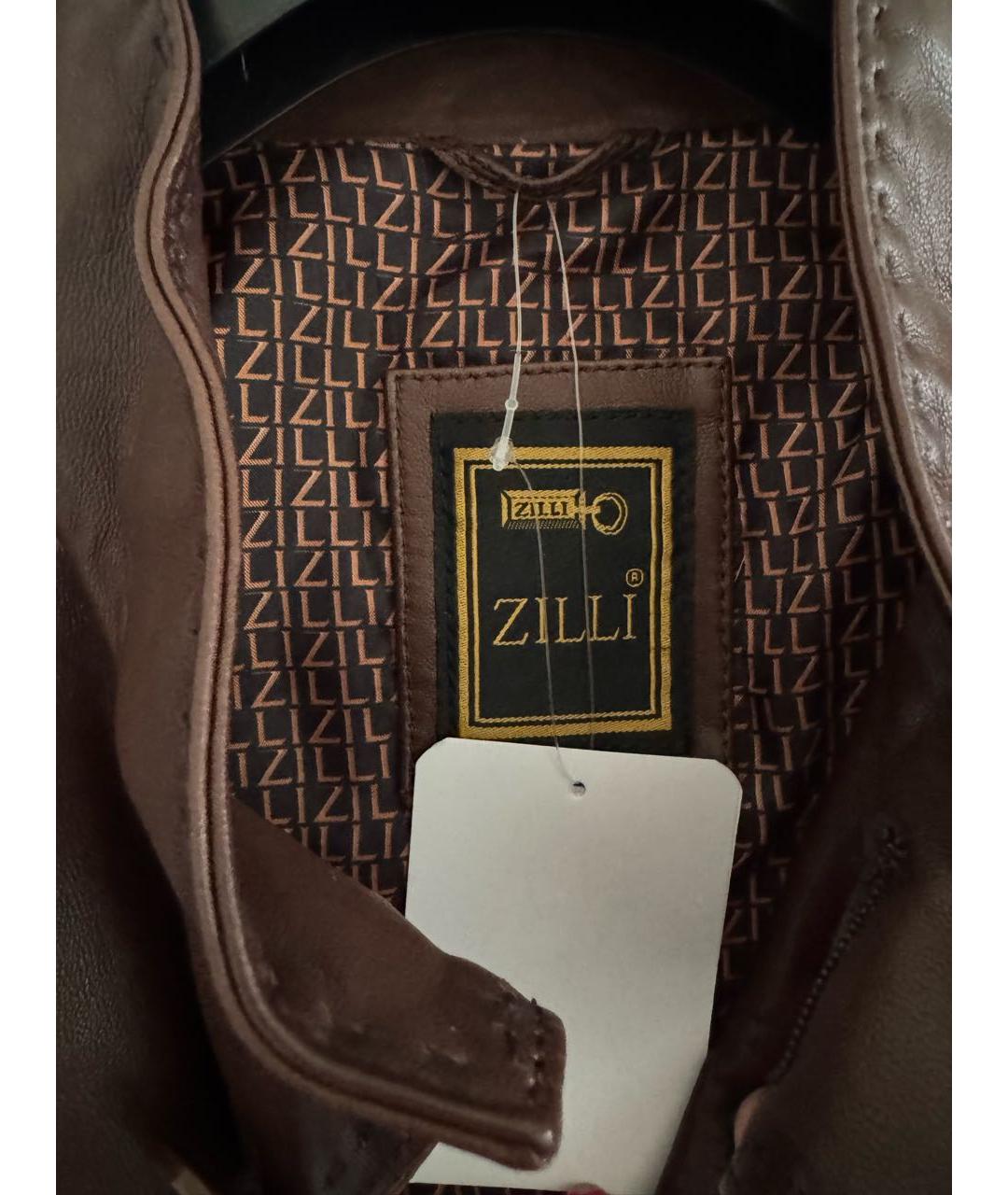 ZILLI Коричневая кожаная куртка, фото 3
