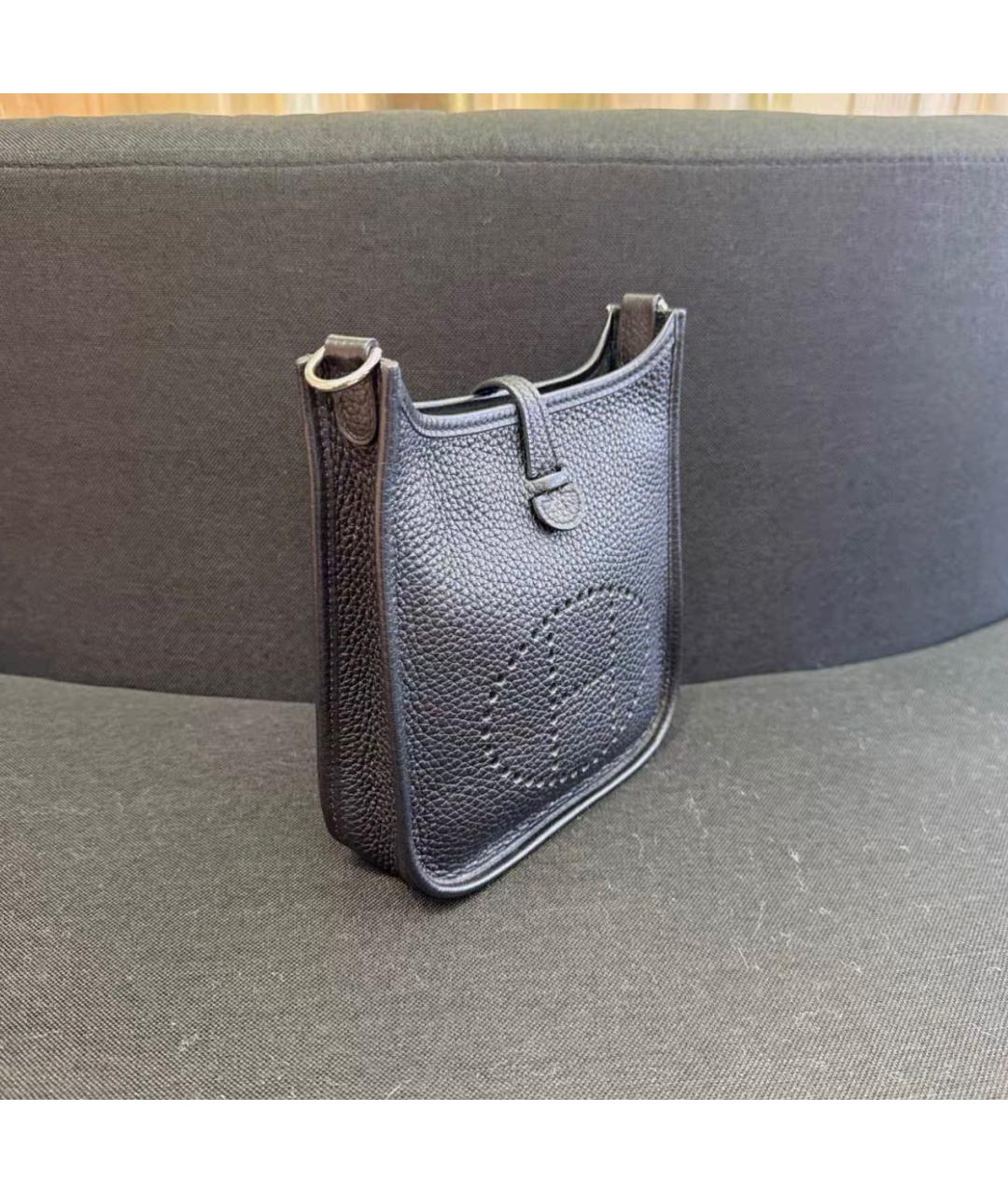 HERMES Черная кожаная сумка через плечо, фото 2