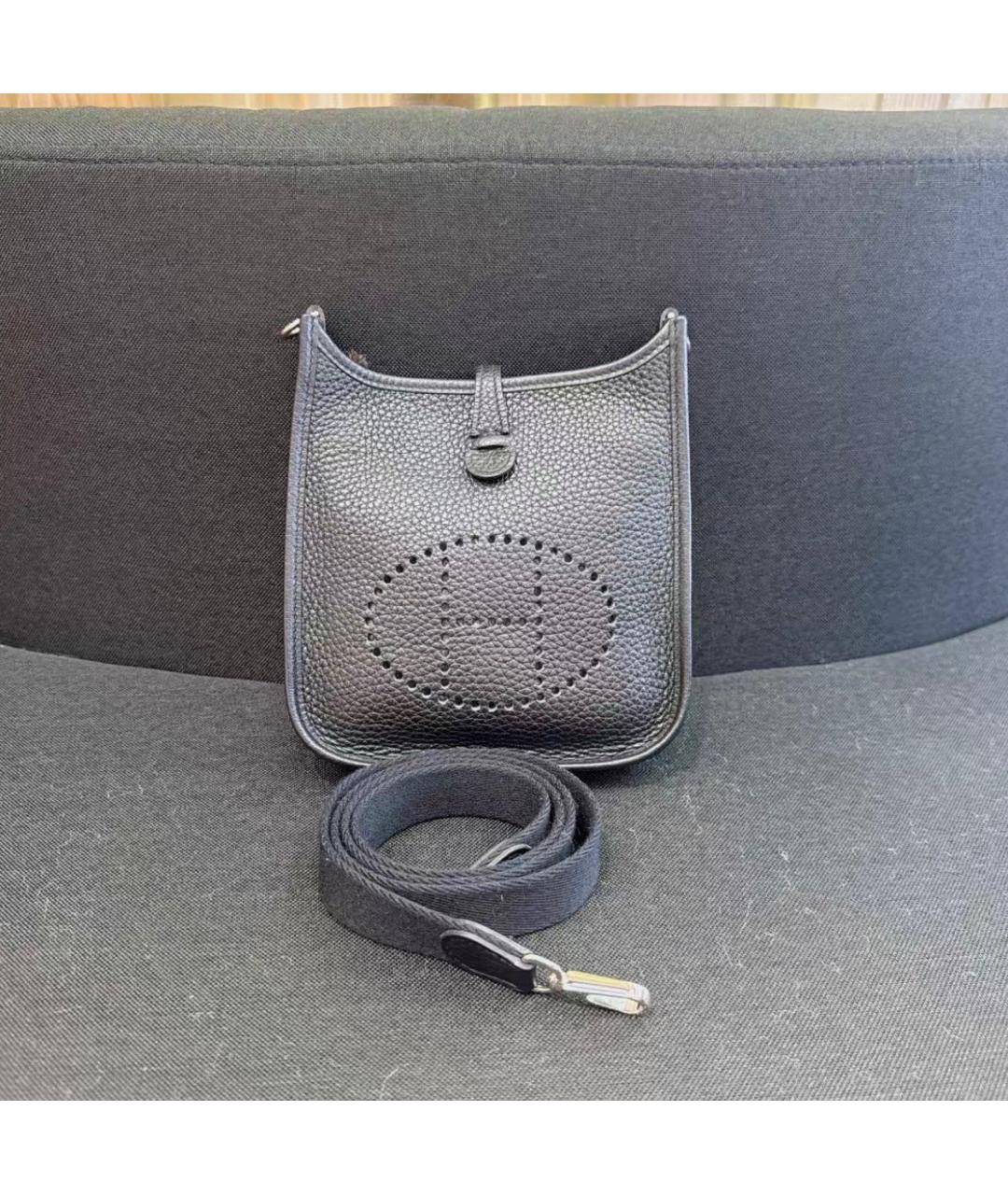 HERMES Черная кожаная сумка через плечо, фото 7