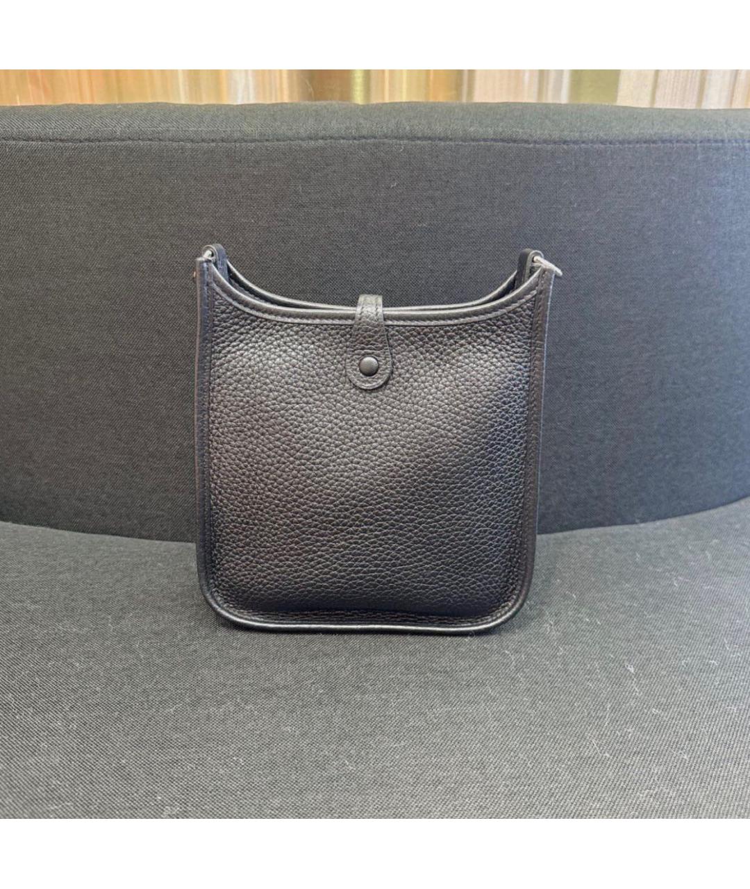 HERMES Черная кожаная сумка через плечо, фото 4