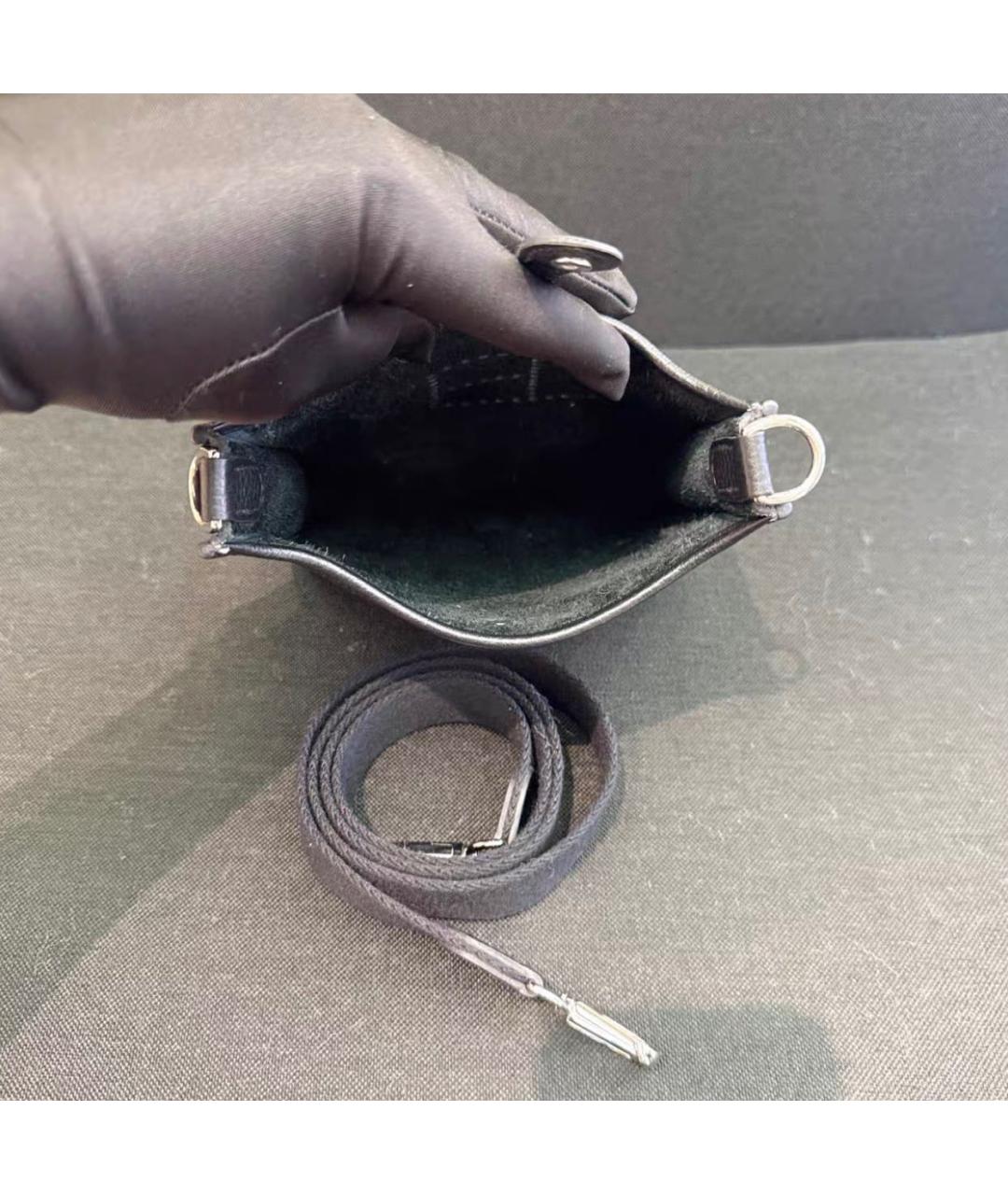 HERMES Черная кожаная сумка через плечо, фото 6