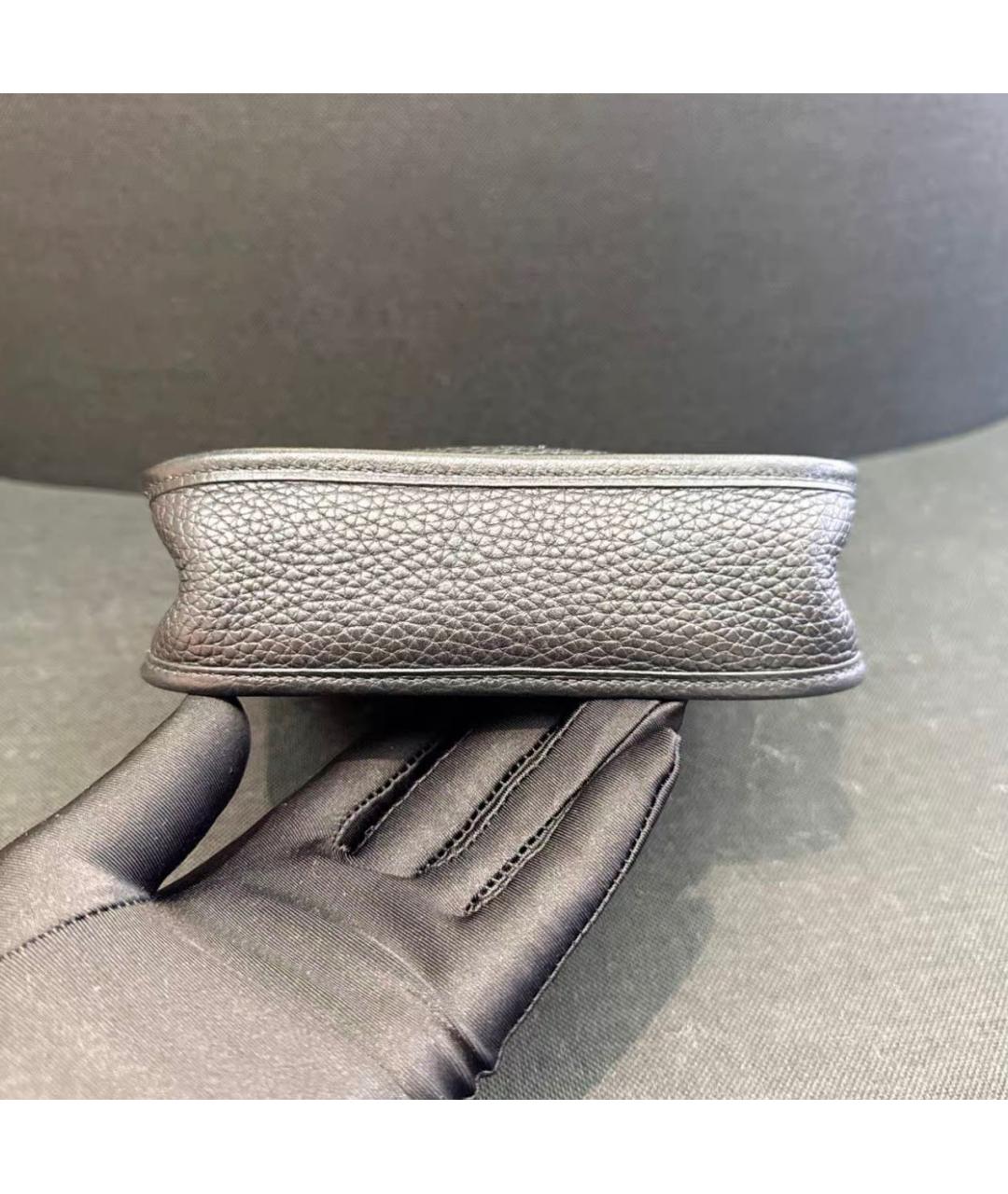 HERMES Черная кожаная сумка через плечо, фото 5