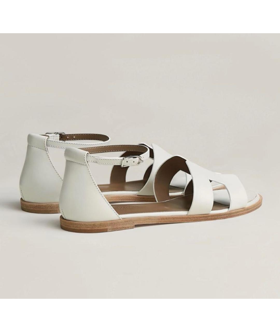 HERMES Белые сандалии из лакированной кожи, фото 2