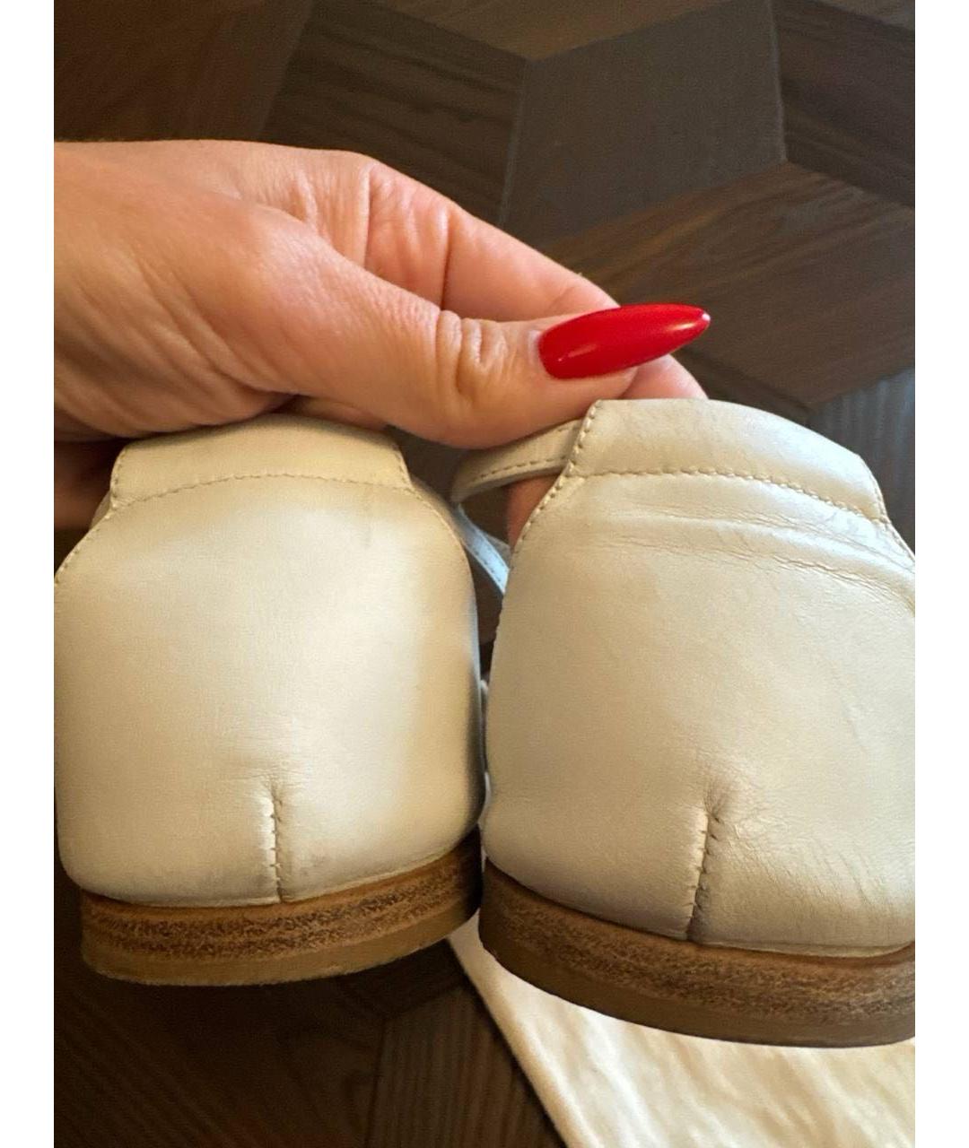 HERMES Белые сандалии из лакированной кожи, фото 7