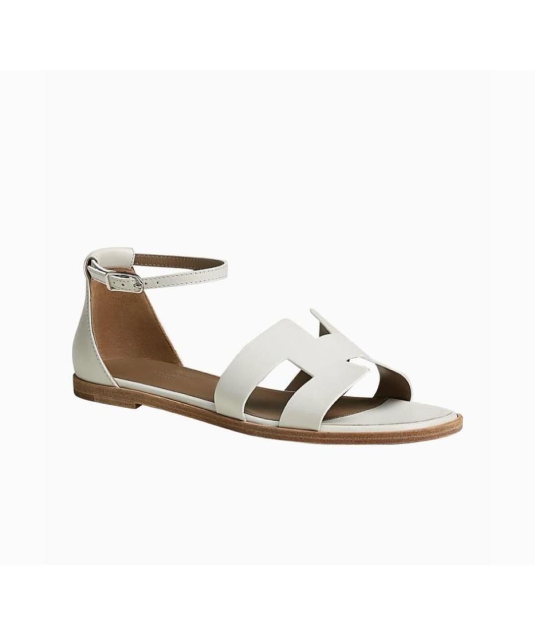 HERMES Белые сандалии из лакированной кожи, фото 8