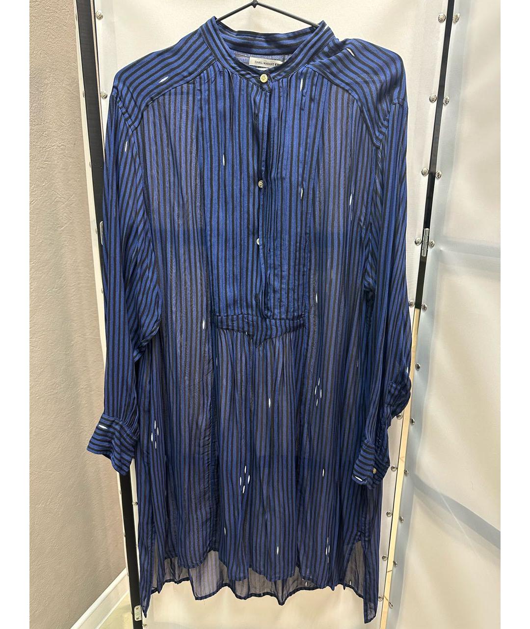 ISABEL MARANT ETOILE Темно-синяя вискозная рубашка, фото 3