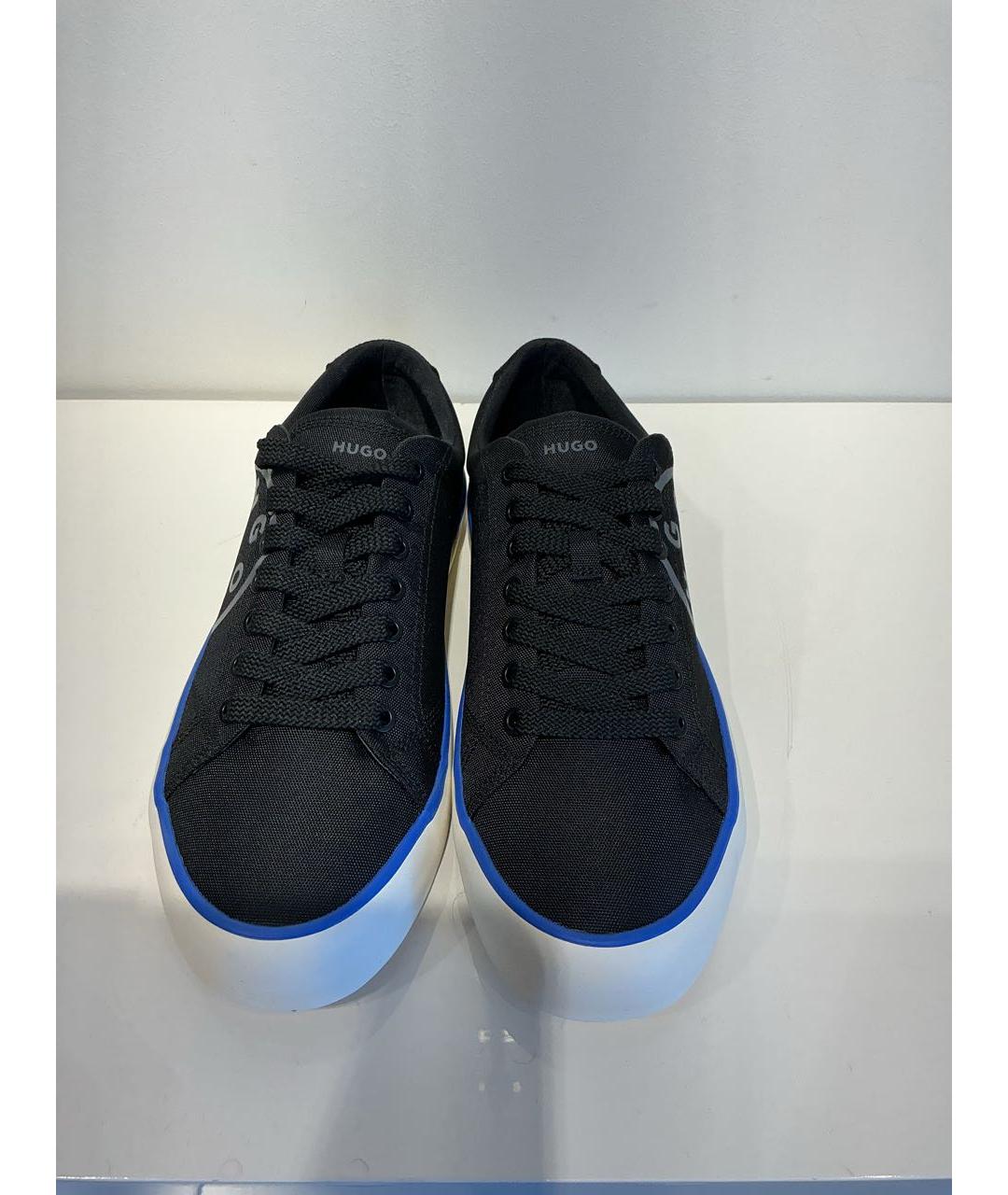 HUGO BOSS Черные текстильные низкие кроссовки / кеды, фото 2