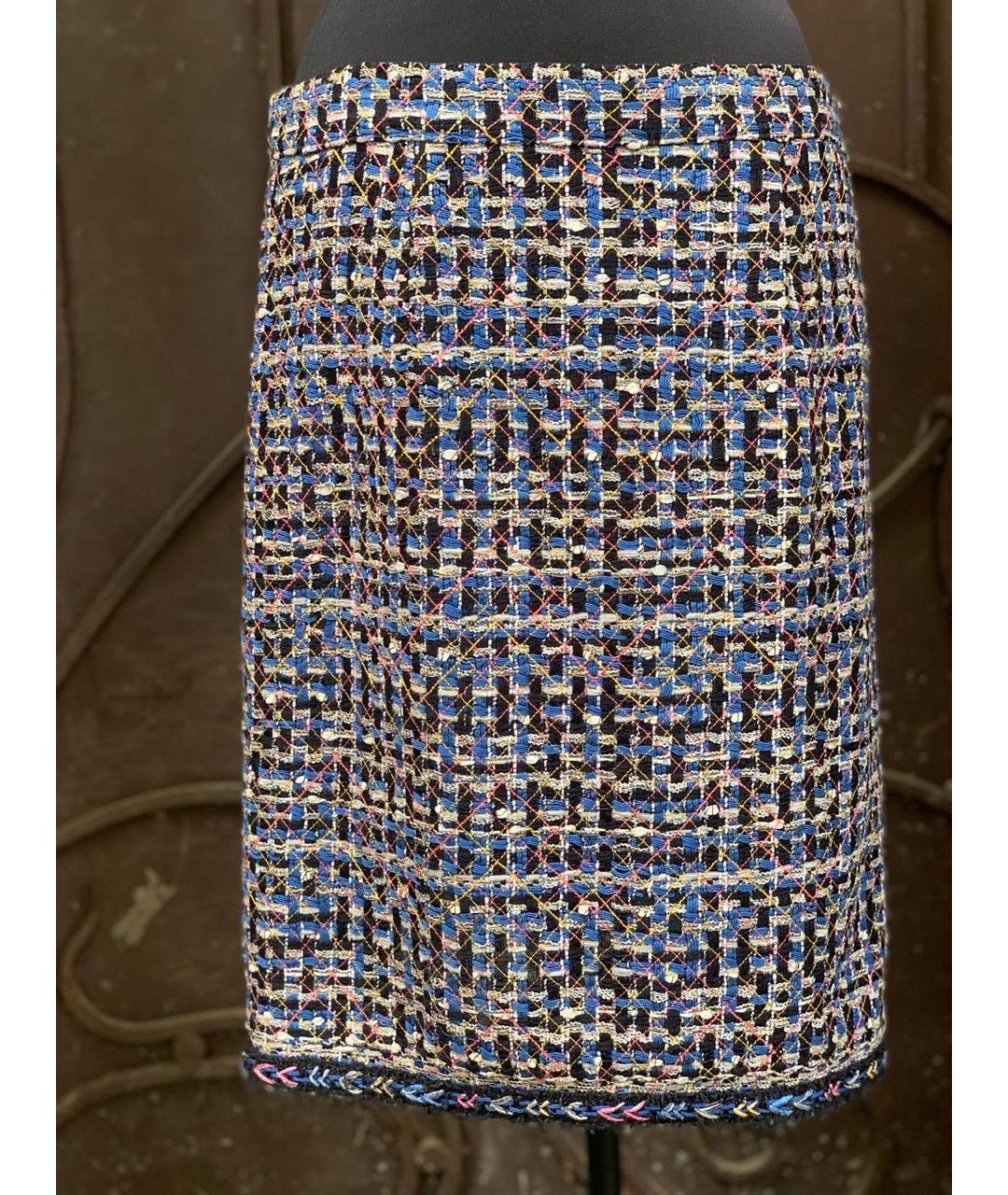 CHANEL Синяя хлопковая юбка миди, фото 5