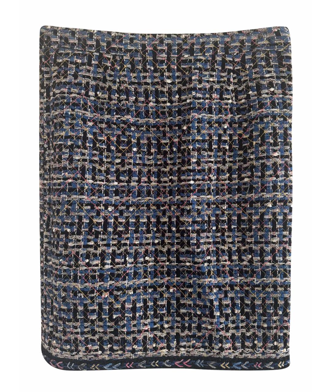 CHANEL Синяя хлопковая юбка миди, фото 1