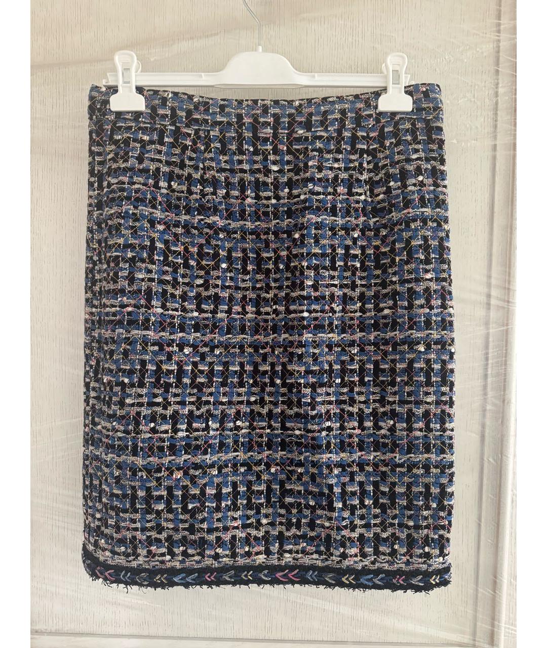 CHANEL Синяя хлопковая юбка миди, фото 4