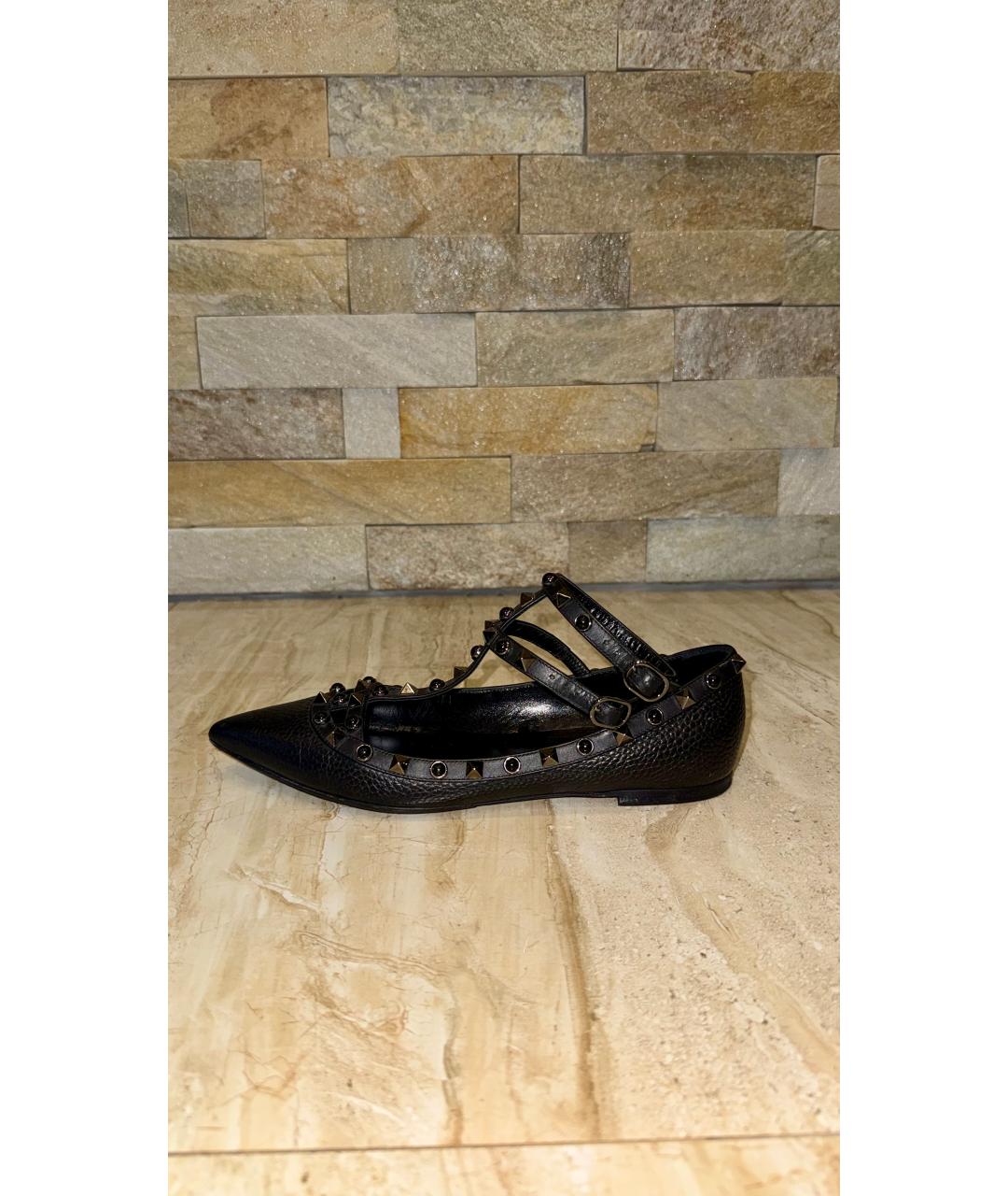 VALENTINO Черные кожаные балетки, фото 6