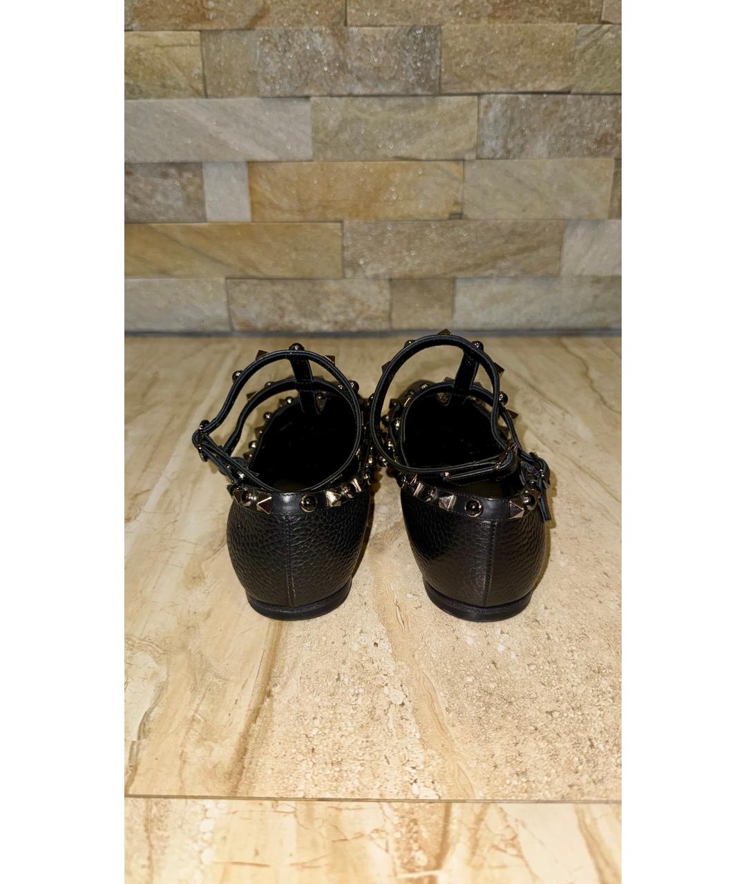 VALENTINO Черные кожаные балетки, фото 4