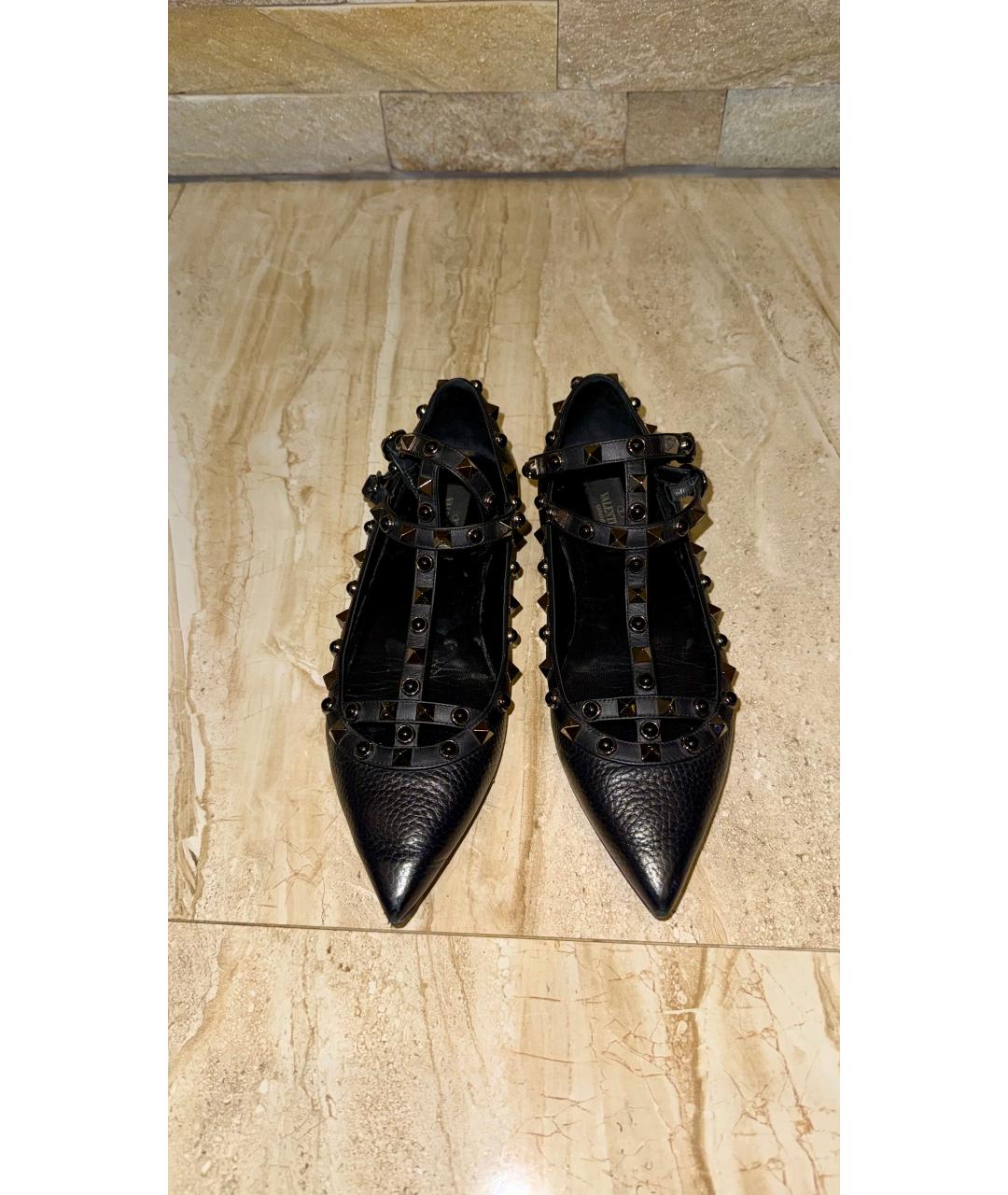 VALENTINO Черные кожаные балетки, фото 3