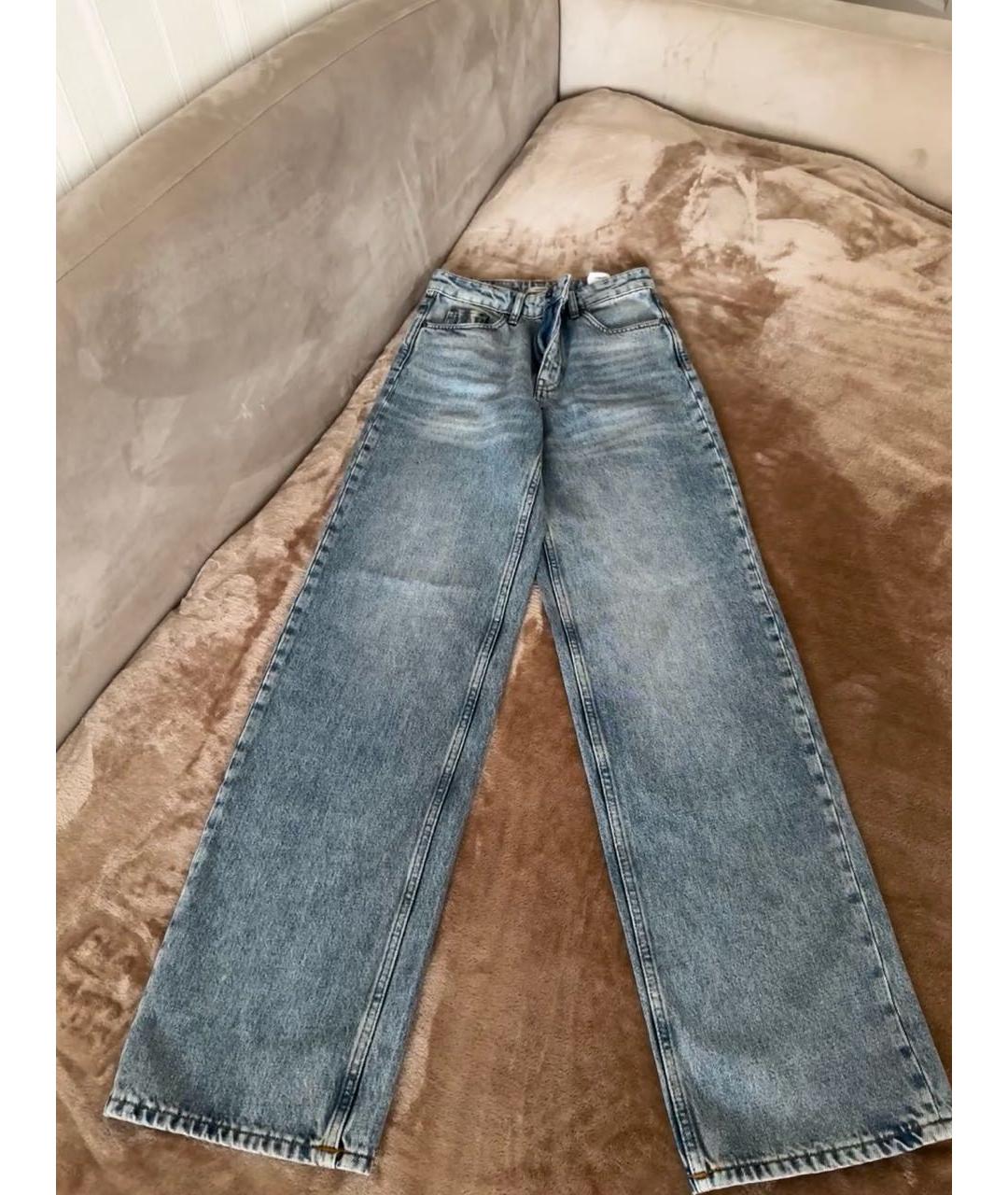 12 STOREEZ Синие хлопковые прямые джинсы, фото 5