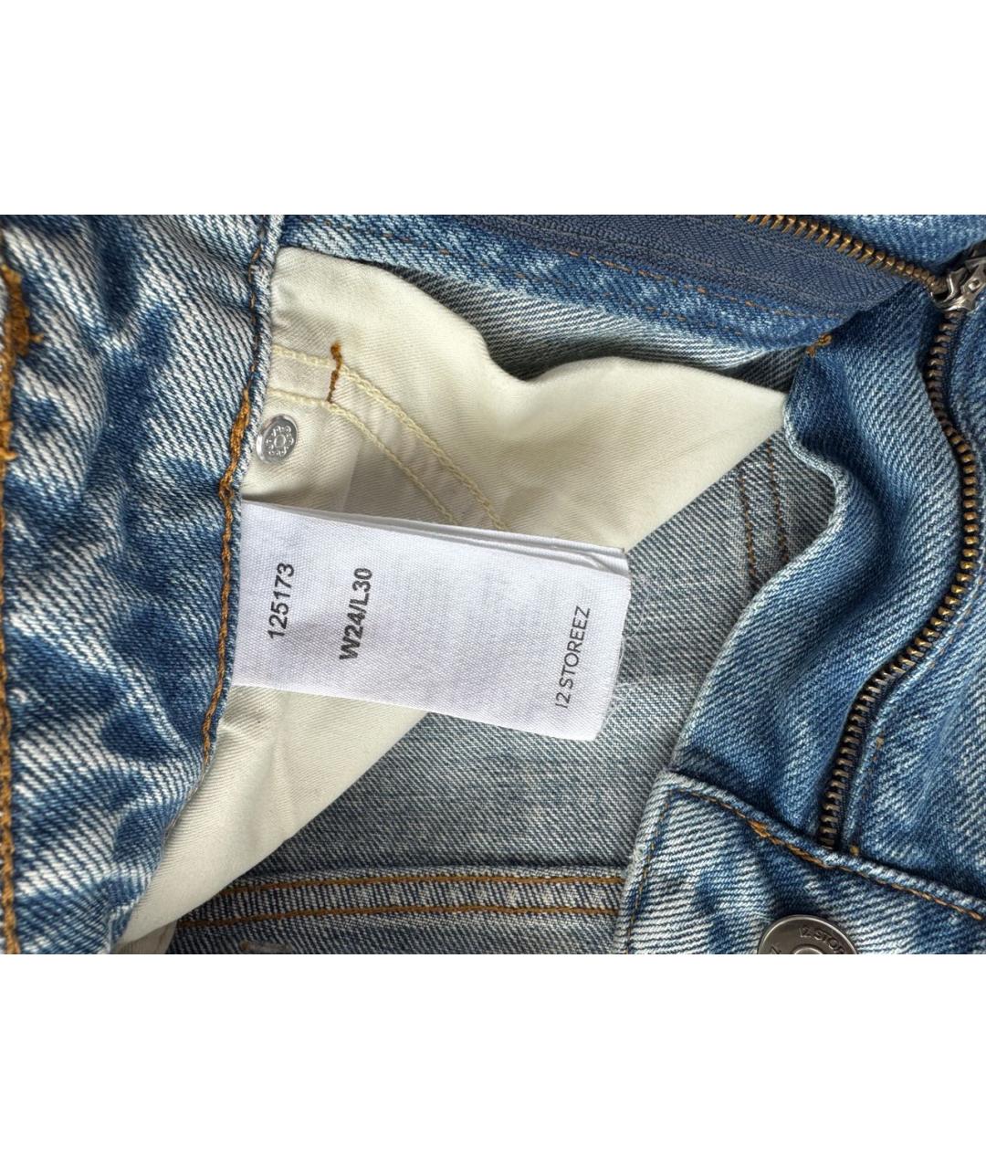 12 STOREEZ Синие хлопковые прямые джинсы, фото 4