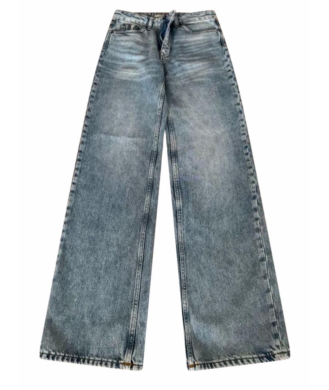 12 STOREEZ Синие хлопковые прямые джинсы, фото 1