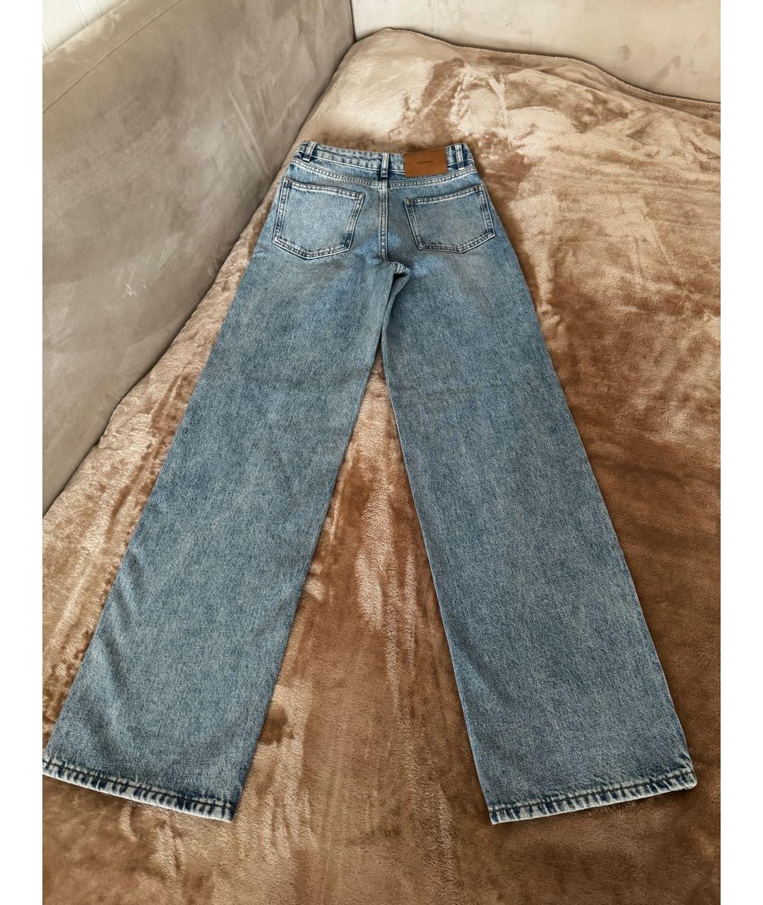 12 STOREEZ Синие хлопковые прямые джинсы, фото 2