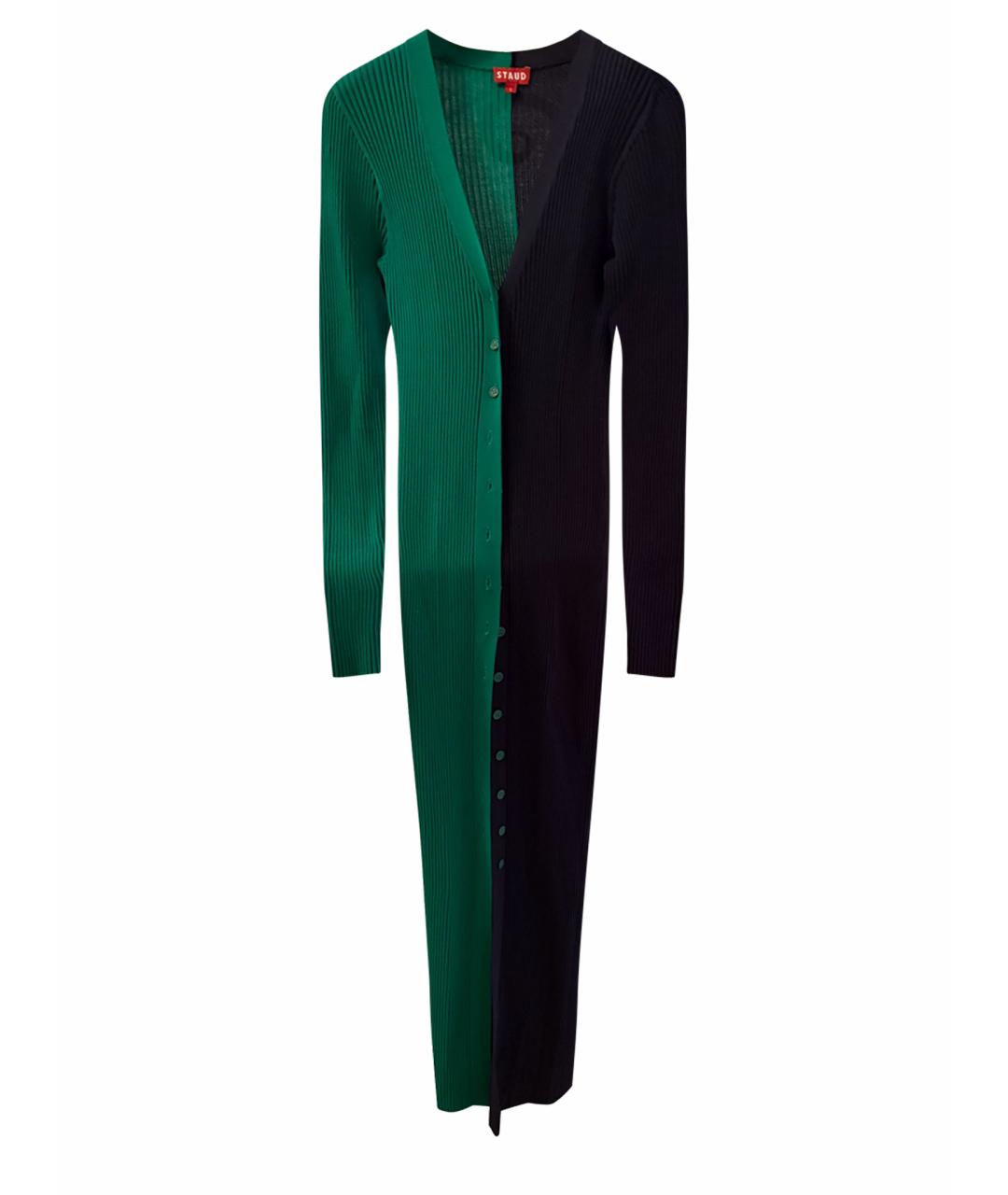 STAUD Темно-синее вискозное повседневное платье, фото 1