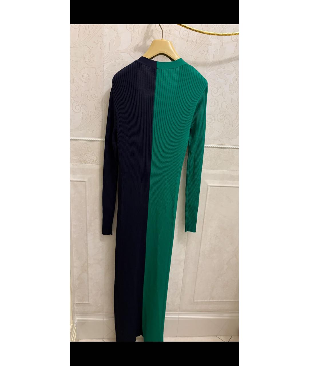 STAUD Темно-синее вискозное повседневное платье, фото 2