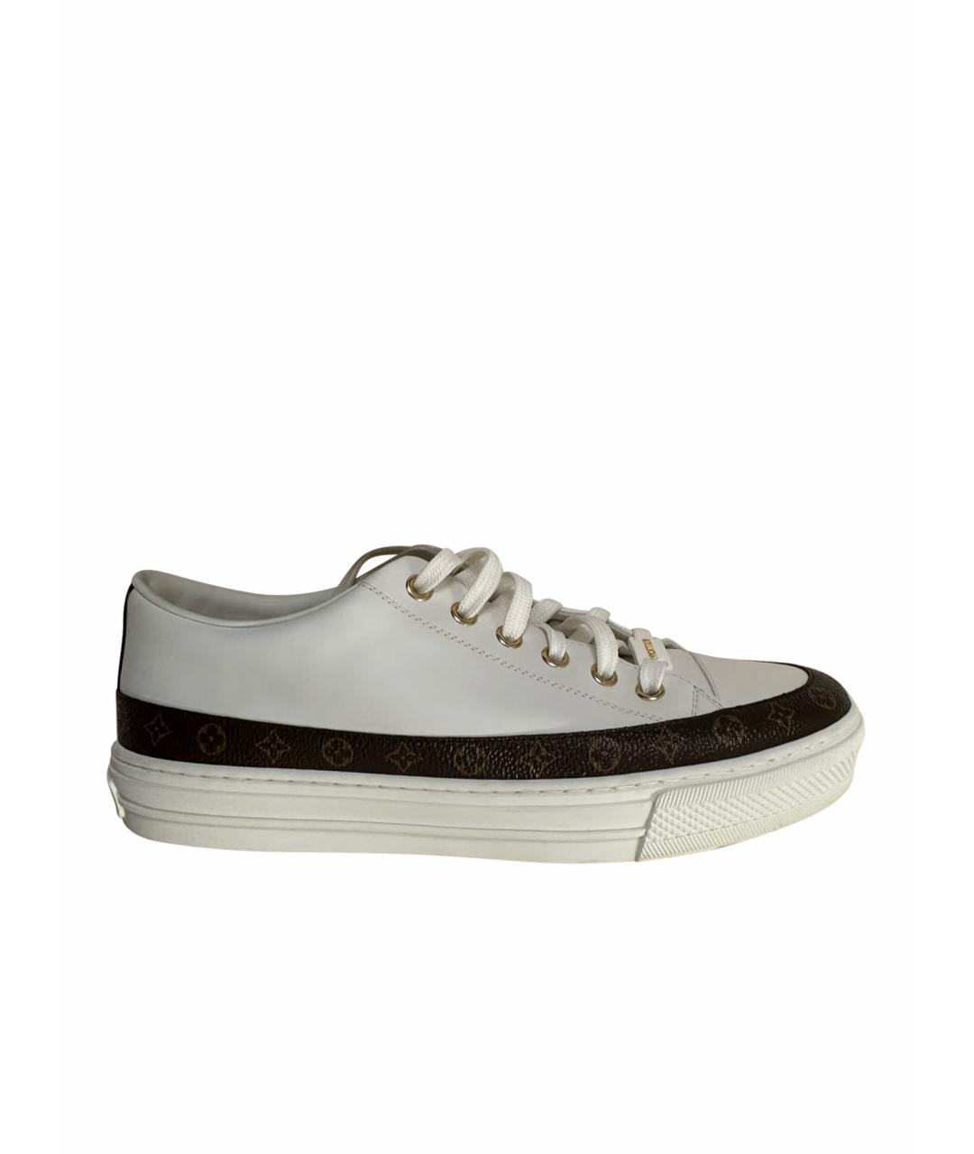 LOUIS VUITTON Белые кожаные кеды, фото 1