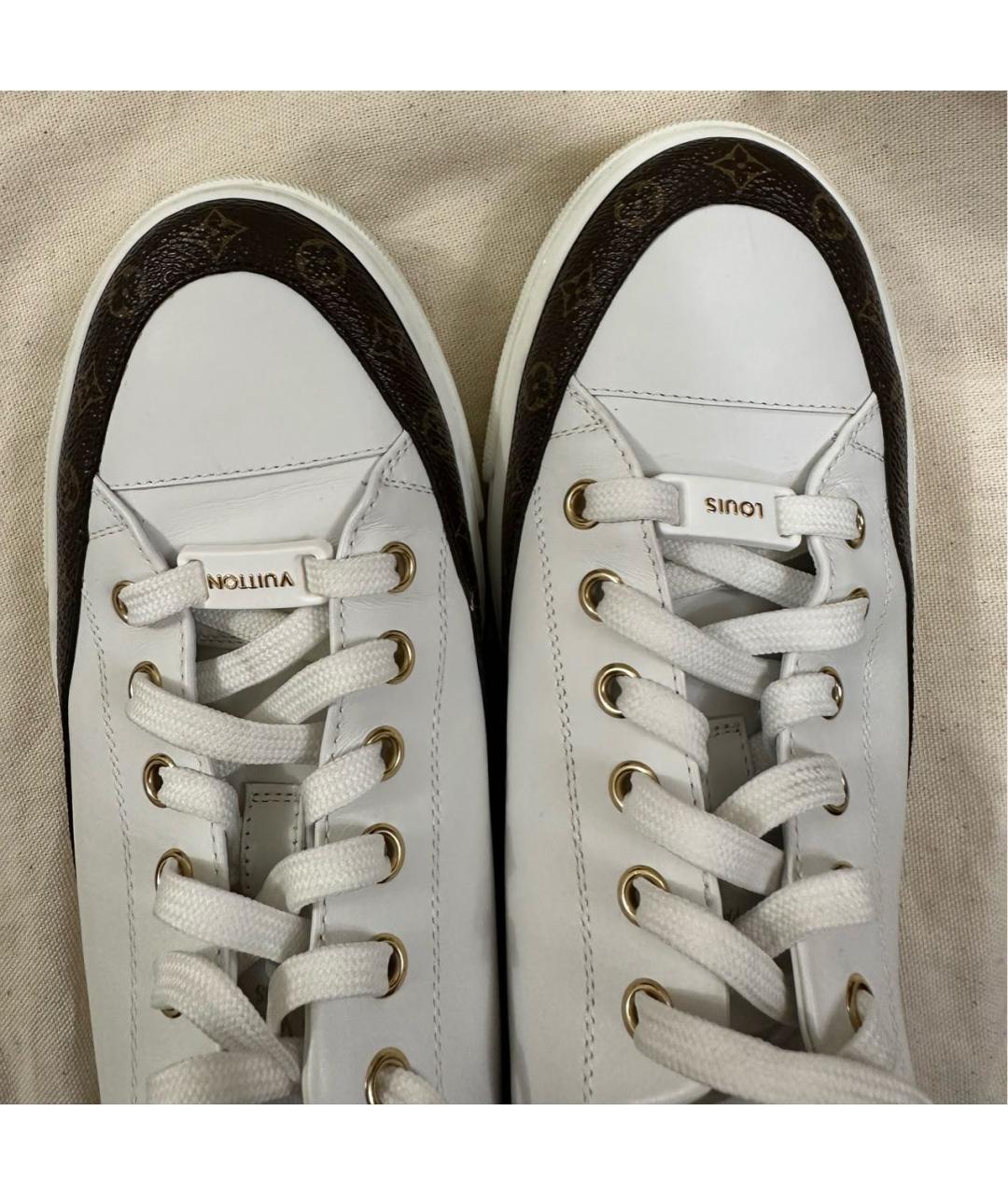 LOUIS VUITTON Белые кожаные кеды, фото 3