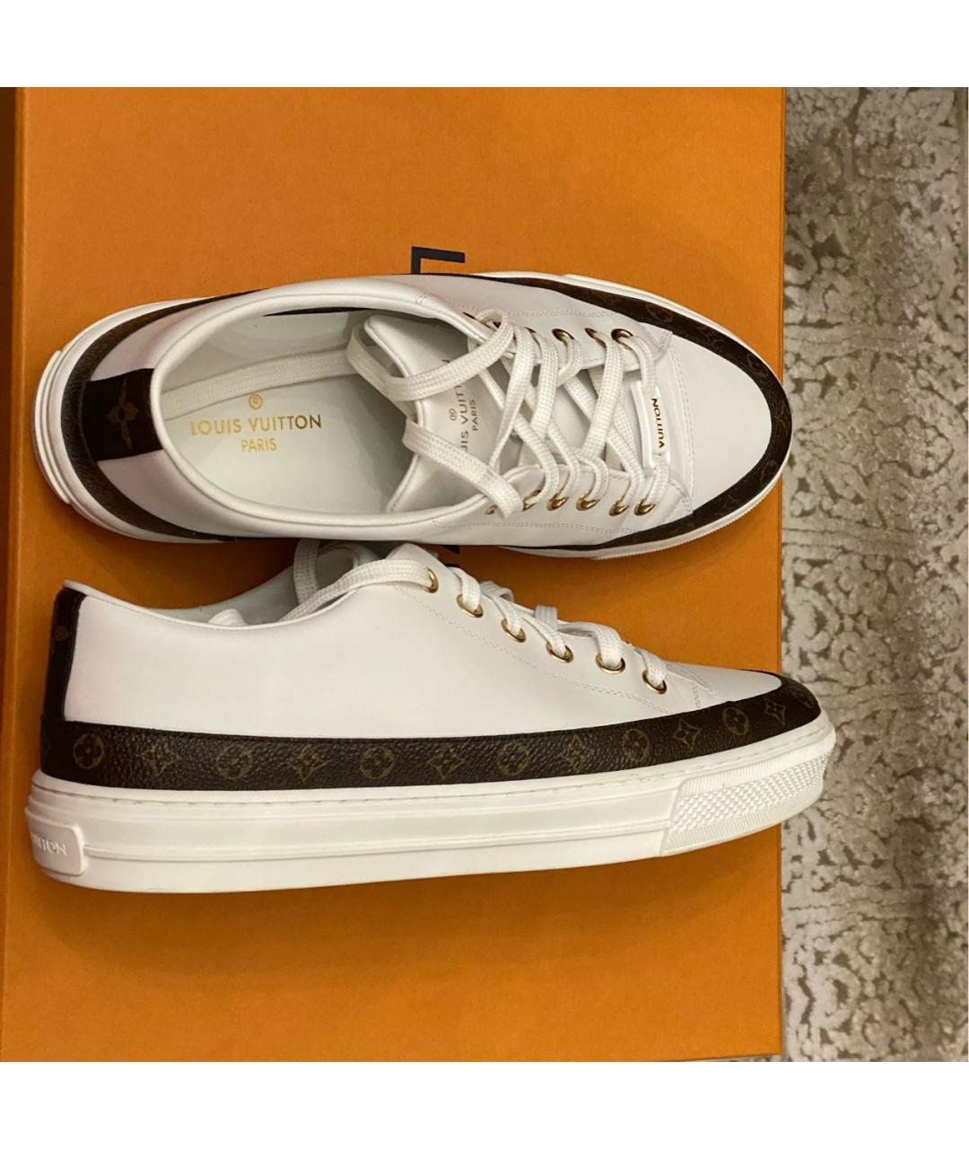LOUIS VUITTON Белые кожаные кеды, фото 6