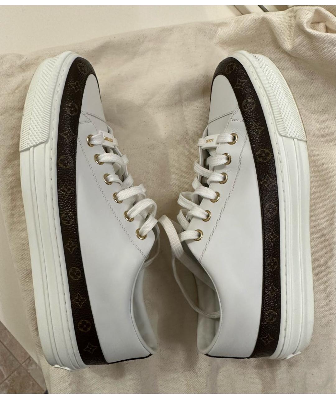 LOUIS VUITTON Белые кожаные кеды, фото 7