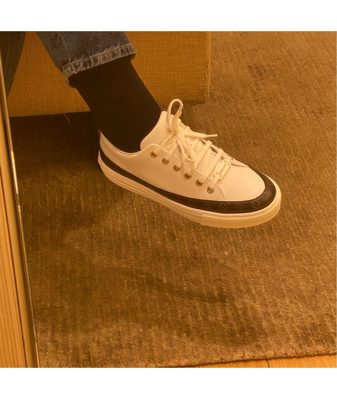 LOUIS VUITTON Белые кожаные кеды, фото 5