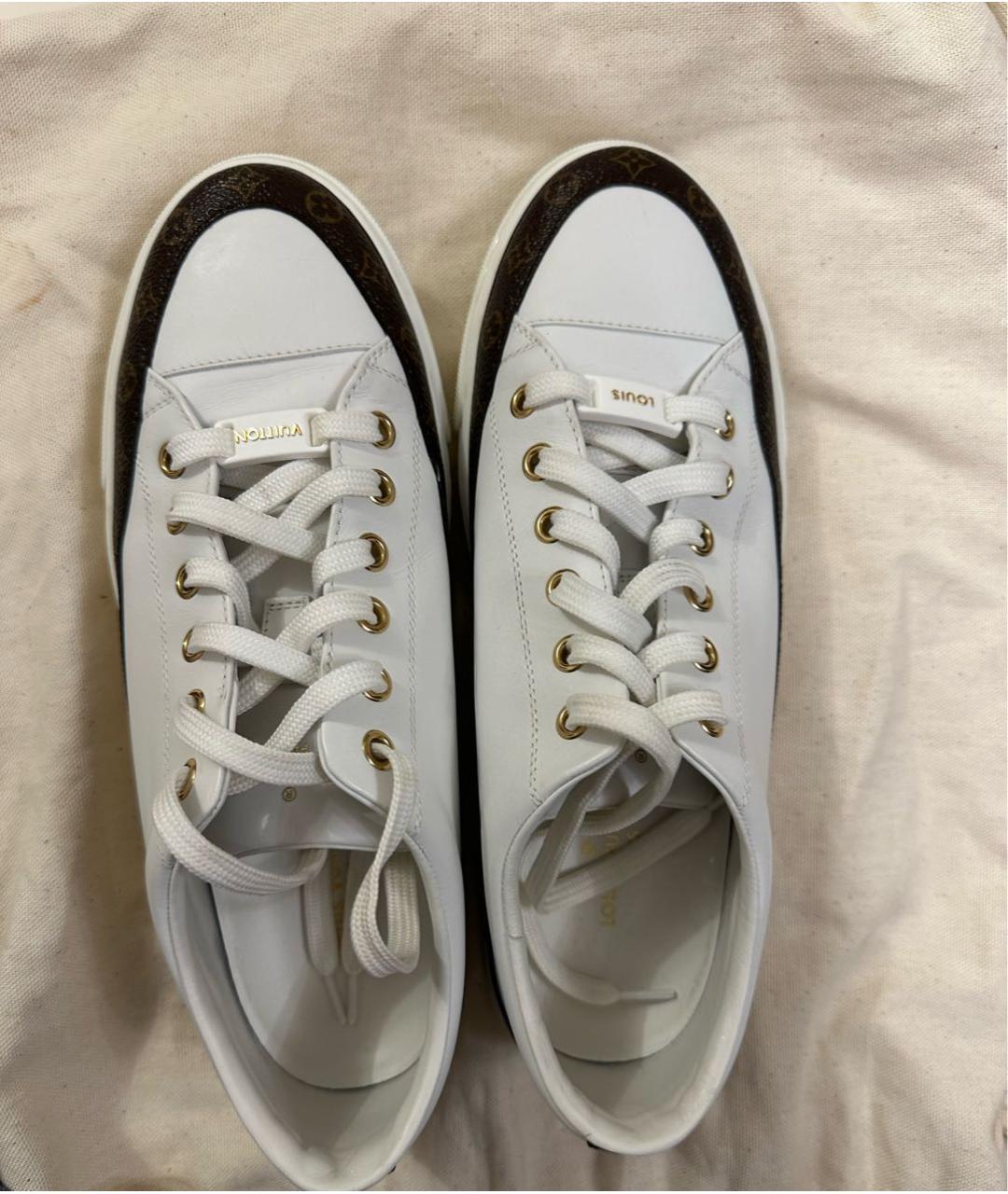 LOUIS VUITTON Белые кожаные кеды, фото 2