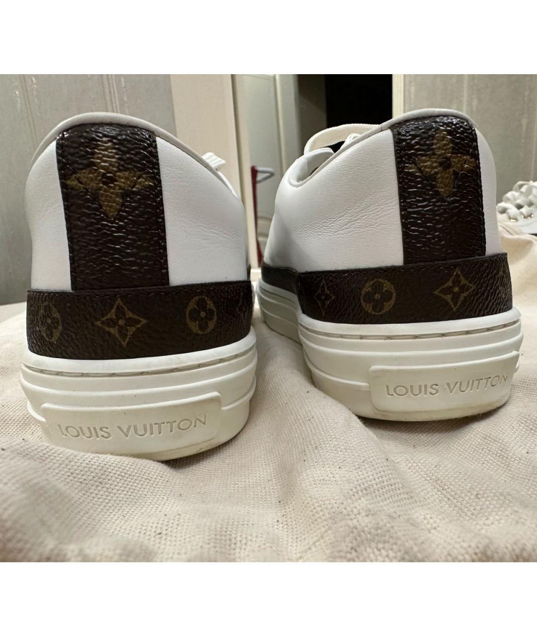 LOUIS VUITTON Белые кожаные кеды, фото 4