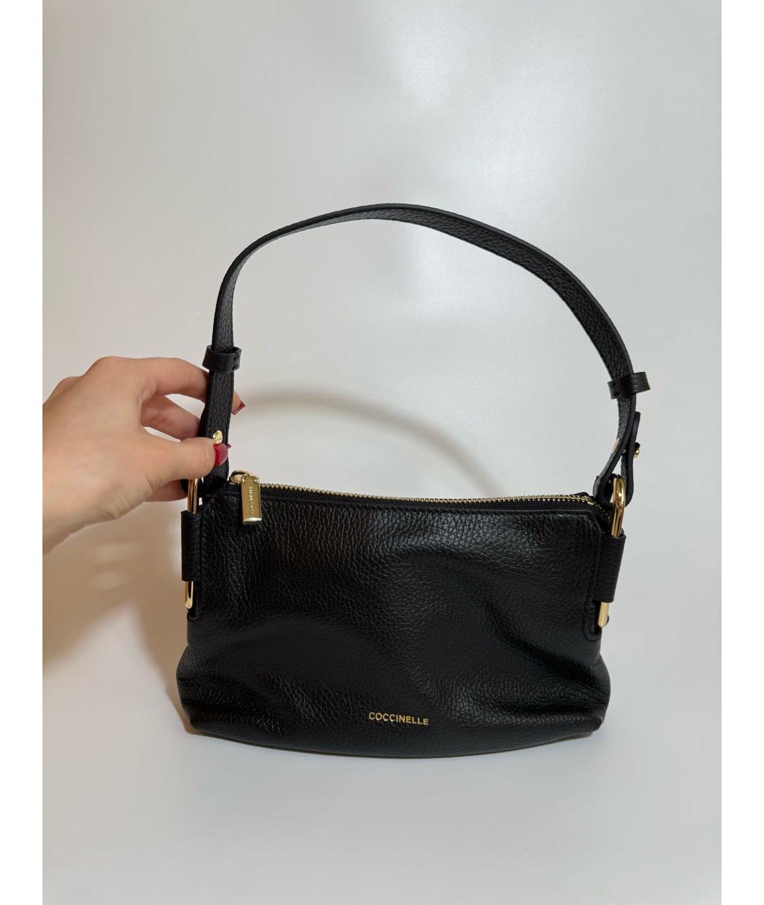 COCCINELLE Черная кожаная сумка через плечо, фото 6