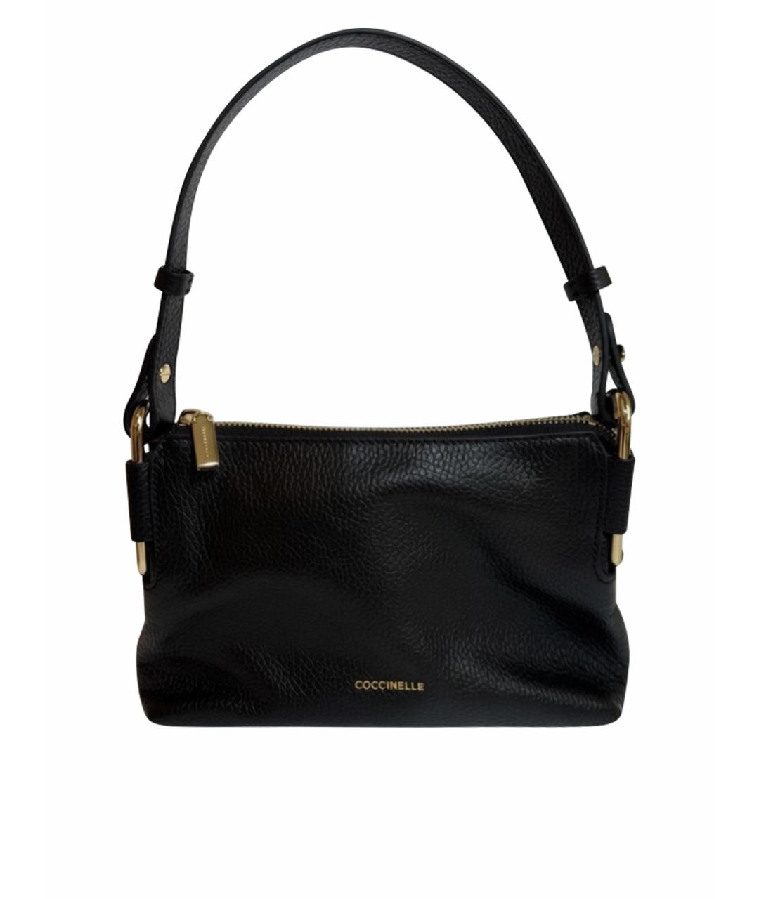 COCCINELLE Черная кожаная сумка через плечо, фото 1