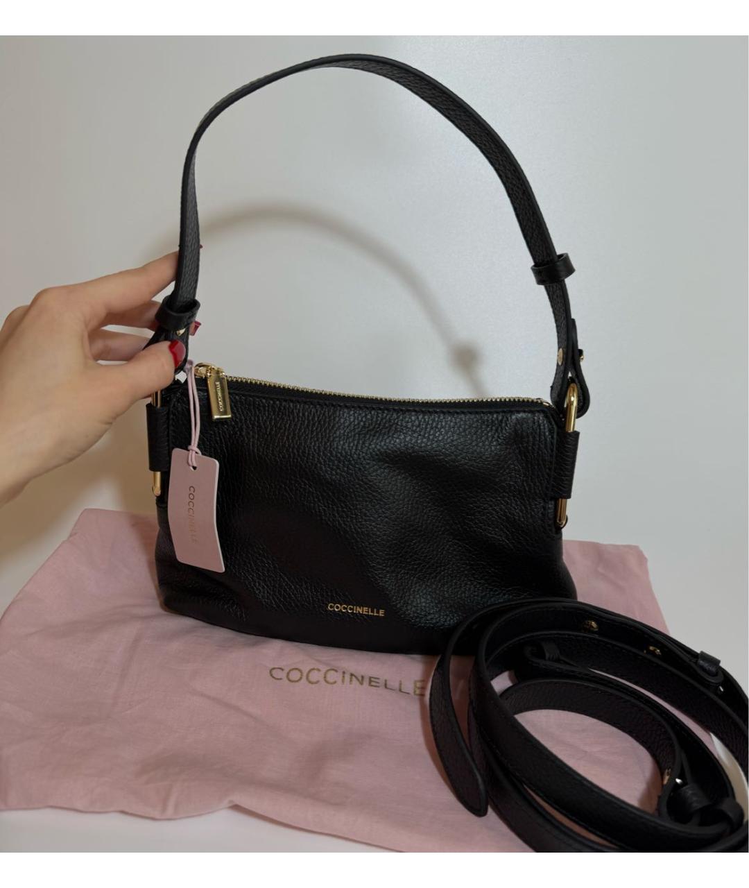 COCCINELLE Черная кожаная сумка через плечо, фото 5