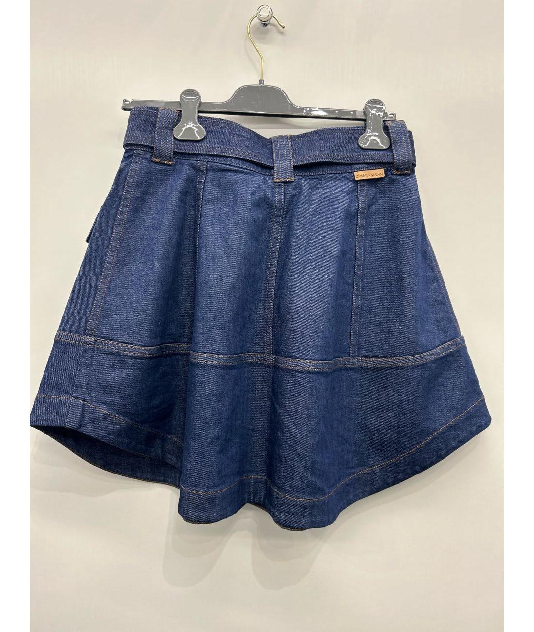 ZIMMERMANN Синяя хлопковая юбка миди, фото 2