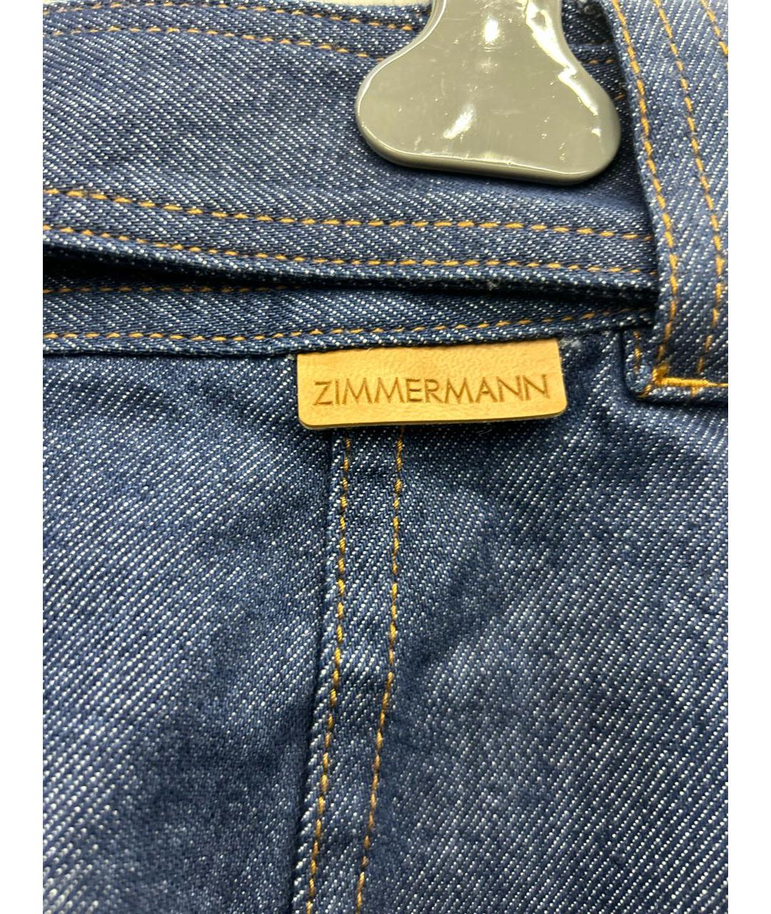 ZIMMERMANN Синяя хлопковая юбка миди, фото 7